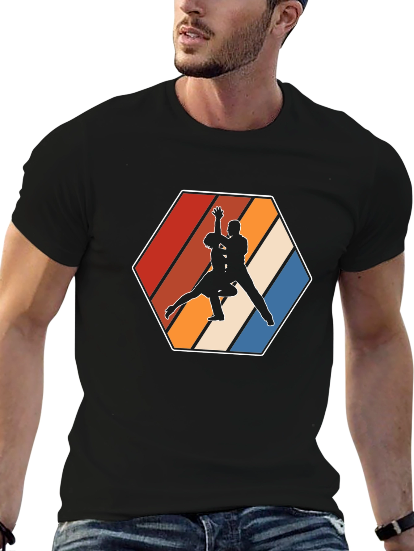 Retro Dancing Duo T-Shirt - Stylish Graphic Tee