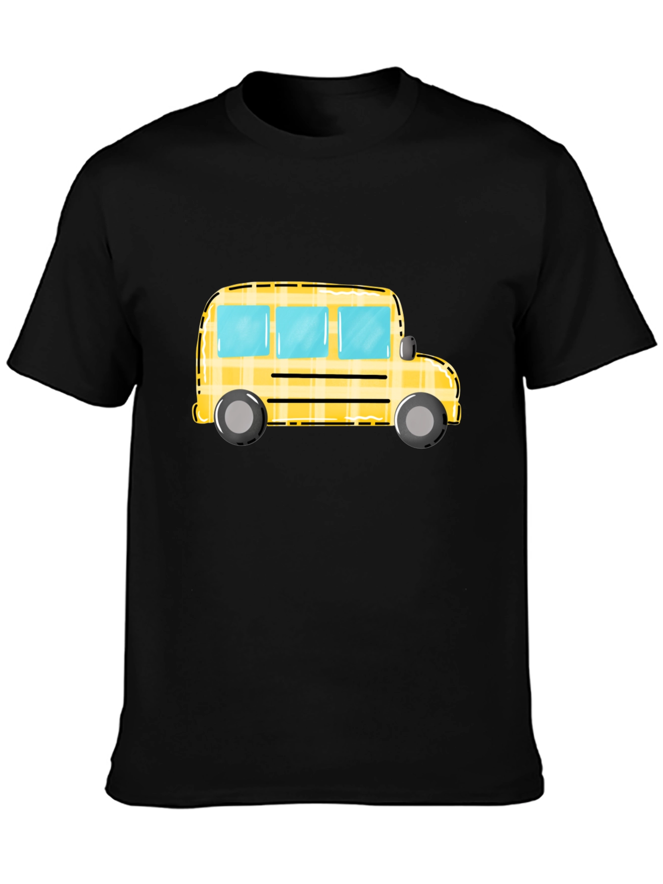 School Bus Graphic Tee - Black Unisex T-Shirt
