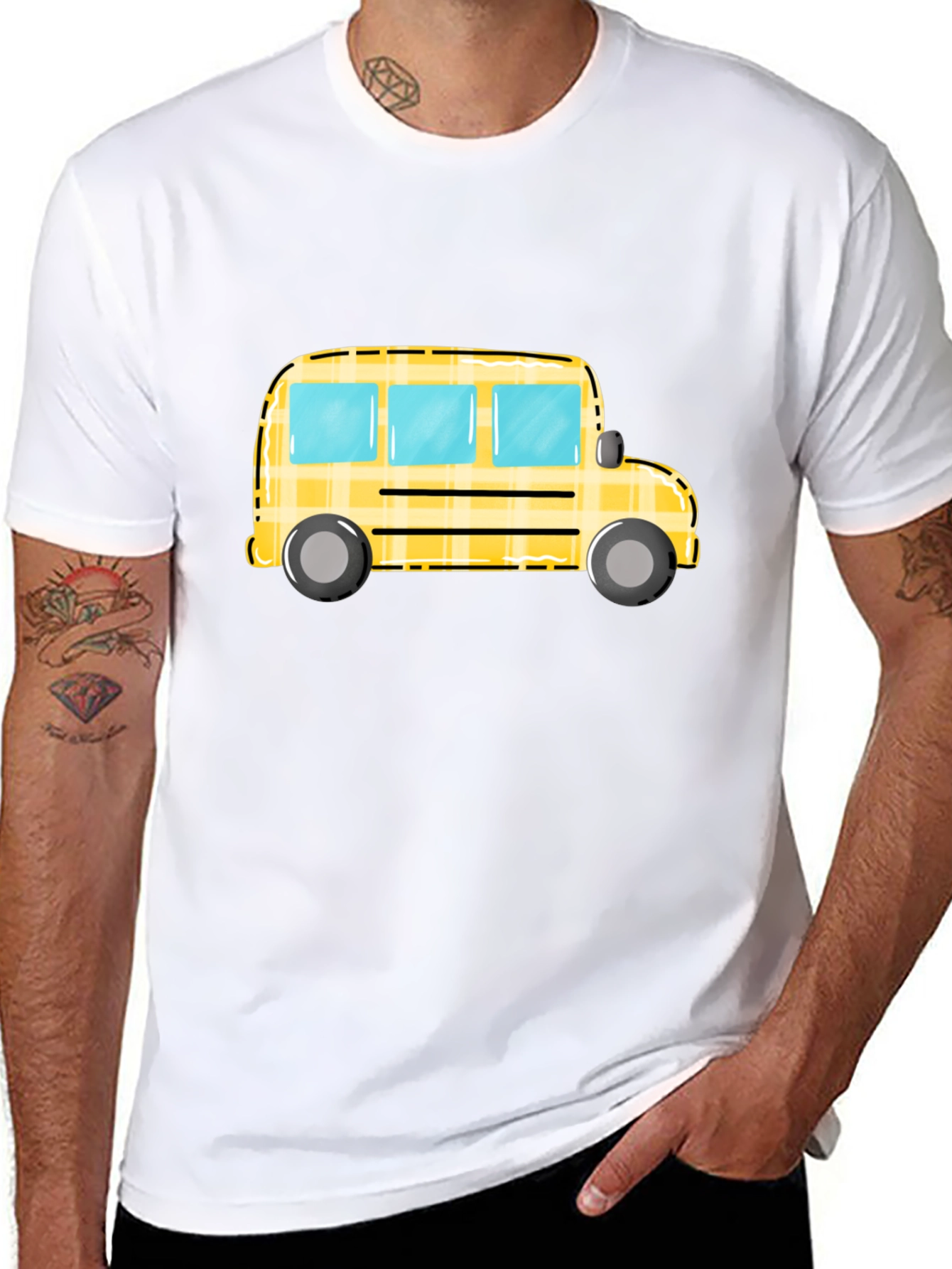 School Bus Graphic Tee - Black Unisex T-Shirt