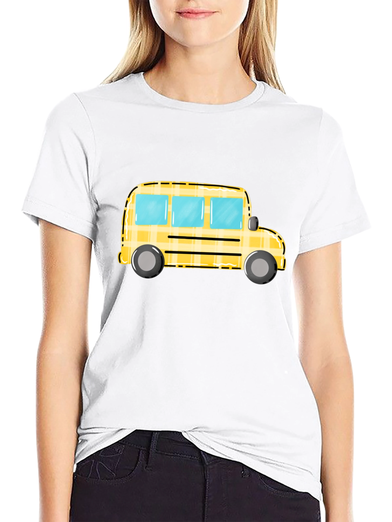 School Bus Graphic Tee - Black Unisex T-Shirt