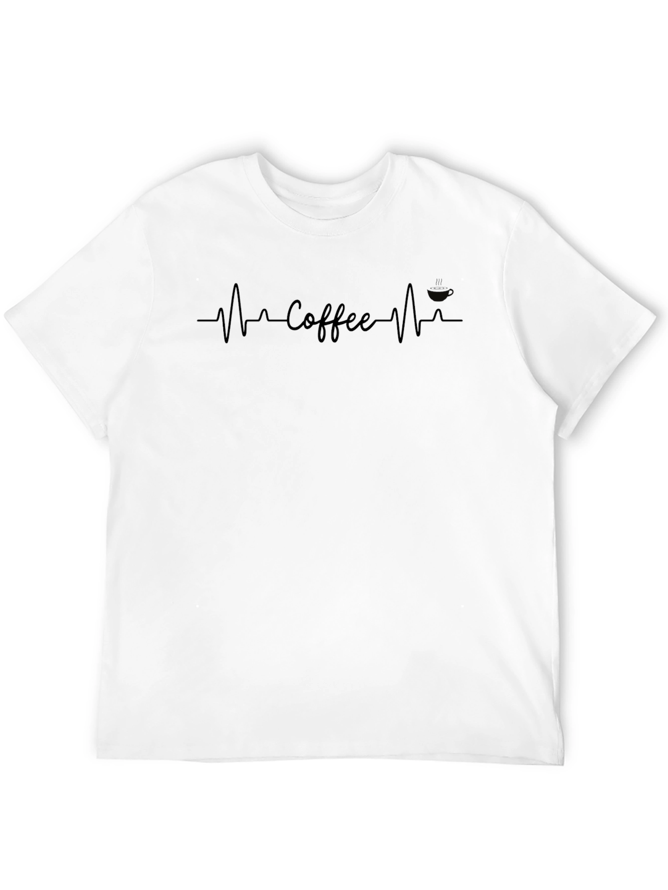 Coffee Heartbeat T-Shirt - Black