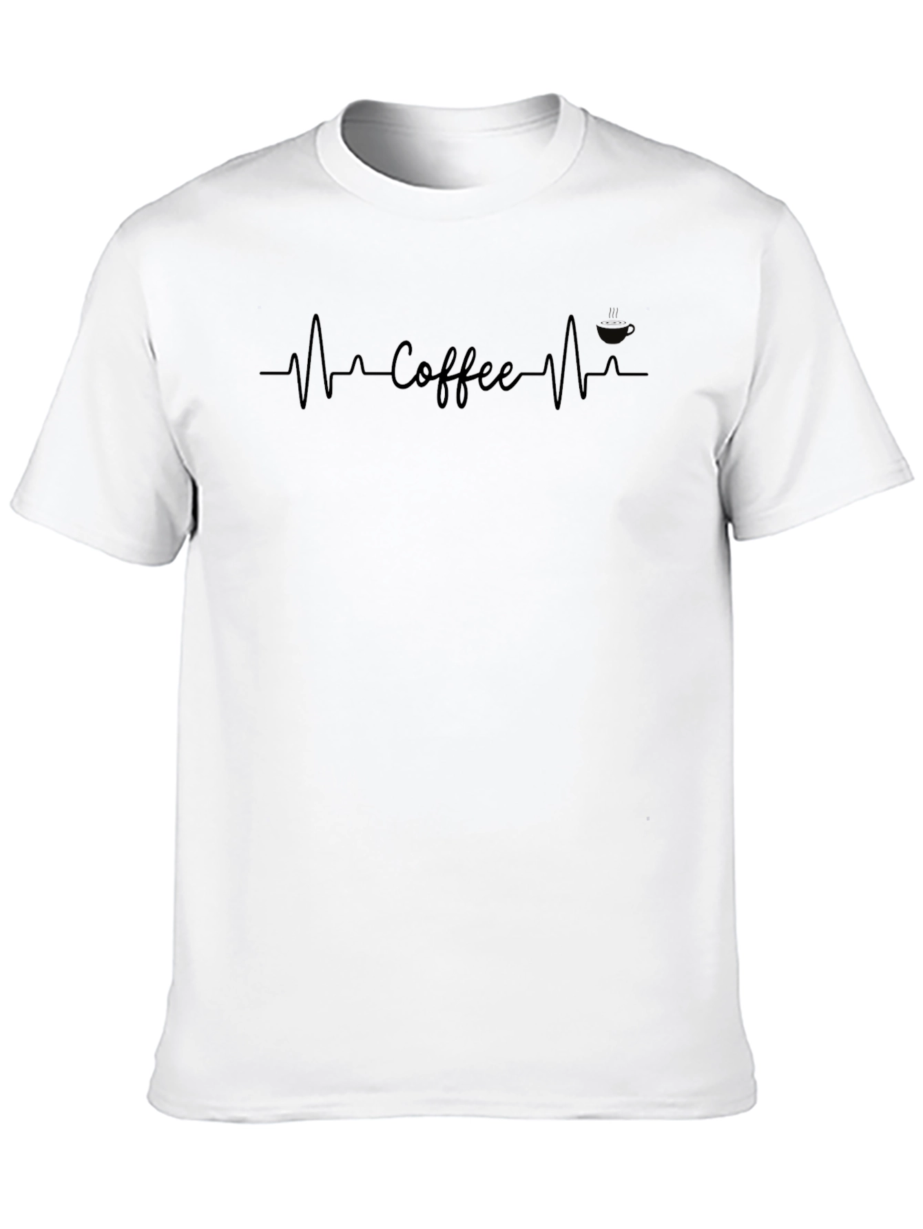Coffee Heartbeat T-Shirt - Black