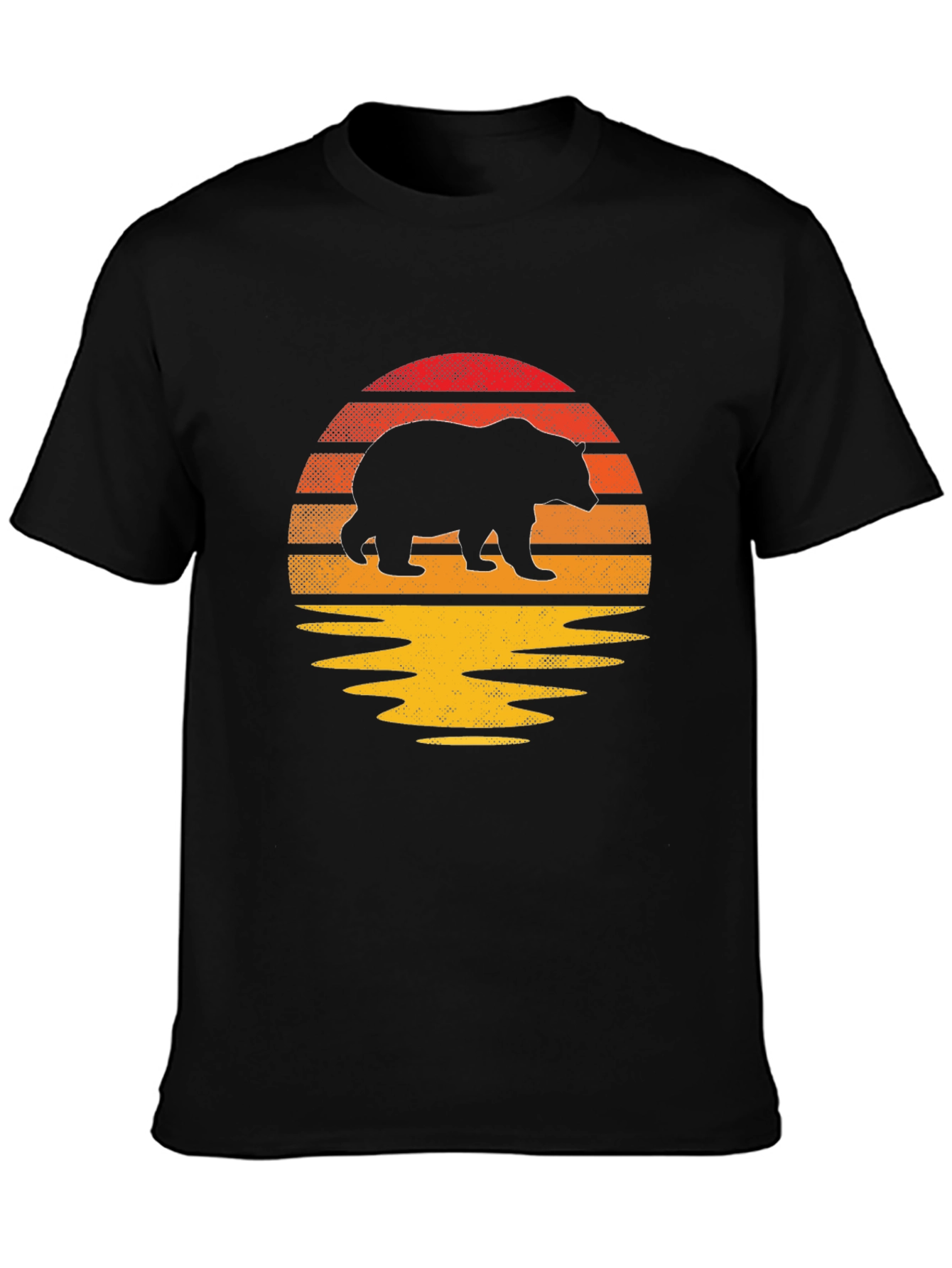 Sunset Bear Graphic Tee - Nature Inspired Mens T-Shirt