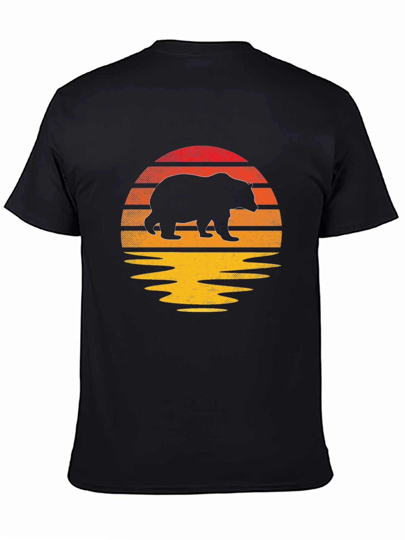Sunset Bear Graphic Tee - Nature Inspired Mens T-Shirt