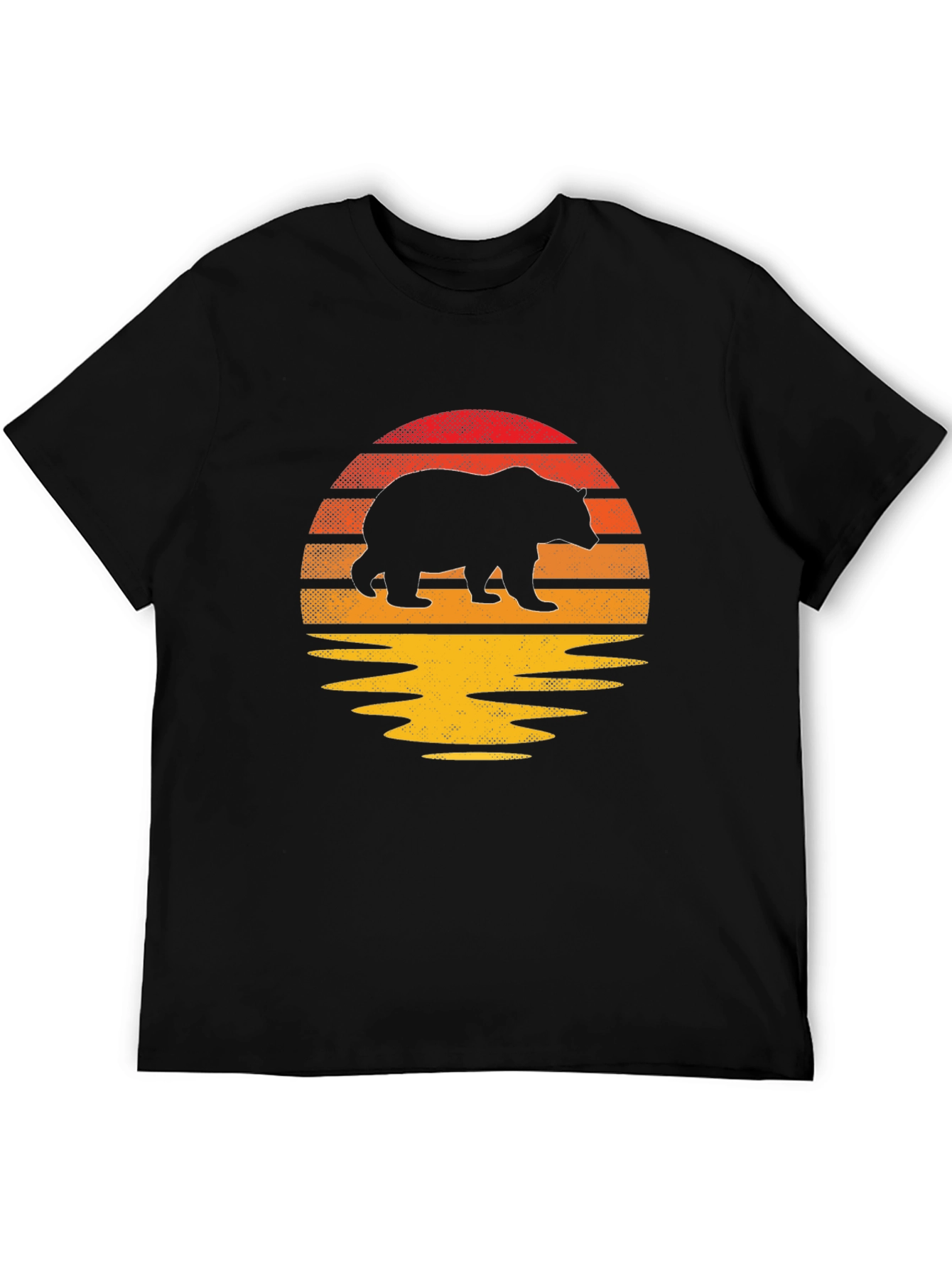 Sunset Bear Graphic Tee - Nature Inspired Mens T-Shirt