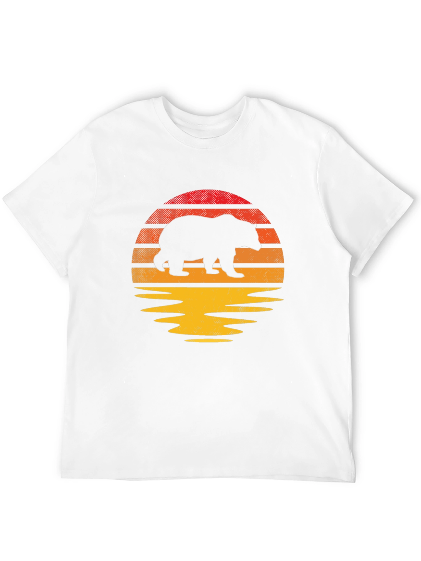 Sunset Bear Graphic Tee - Nature Inspired Mens T-Shirt