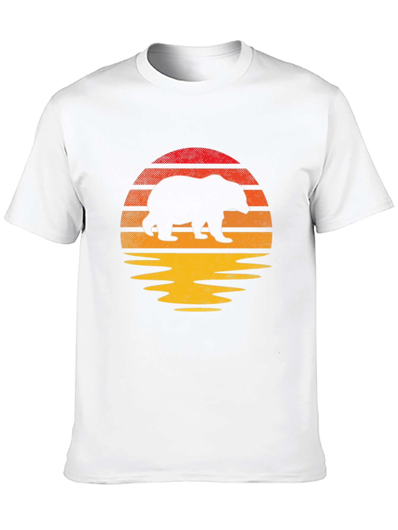 Sunset Bear Graphic Tee - Nature Inspired Mens T-Shirt