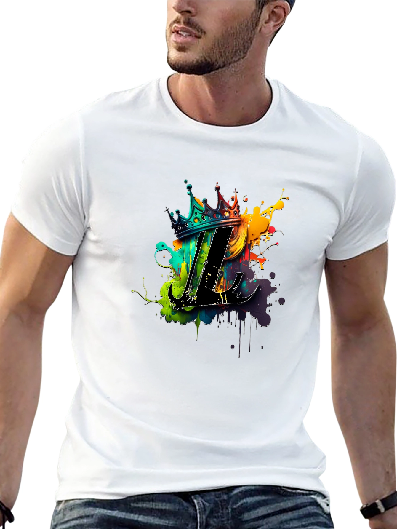 Crown LV Splash T-Shirt - Stylish Graphic Tee