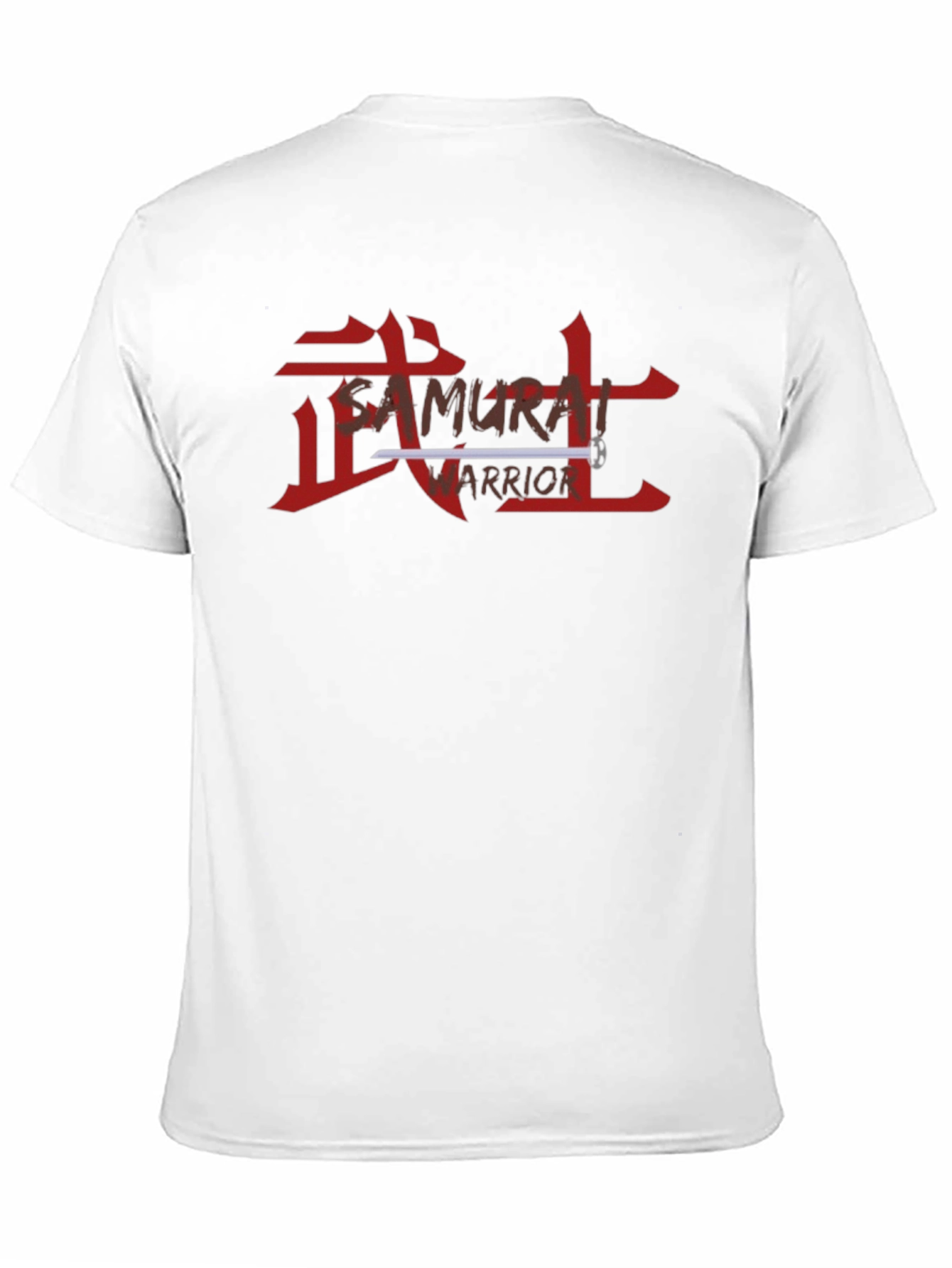 Samurai Warrior Graphic Tee - Black Cotton