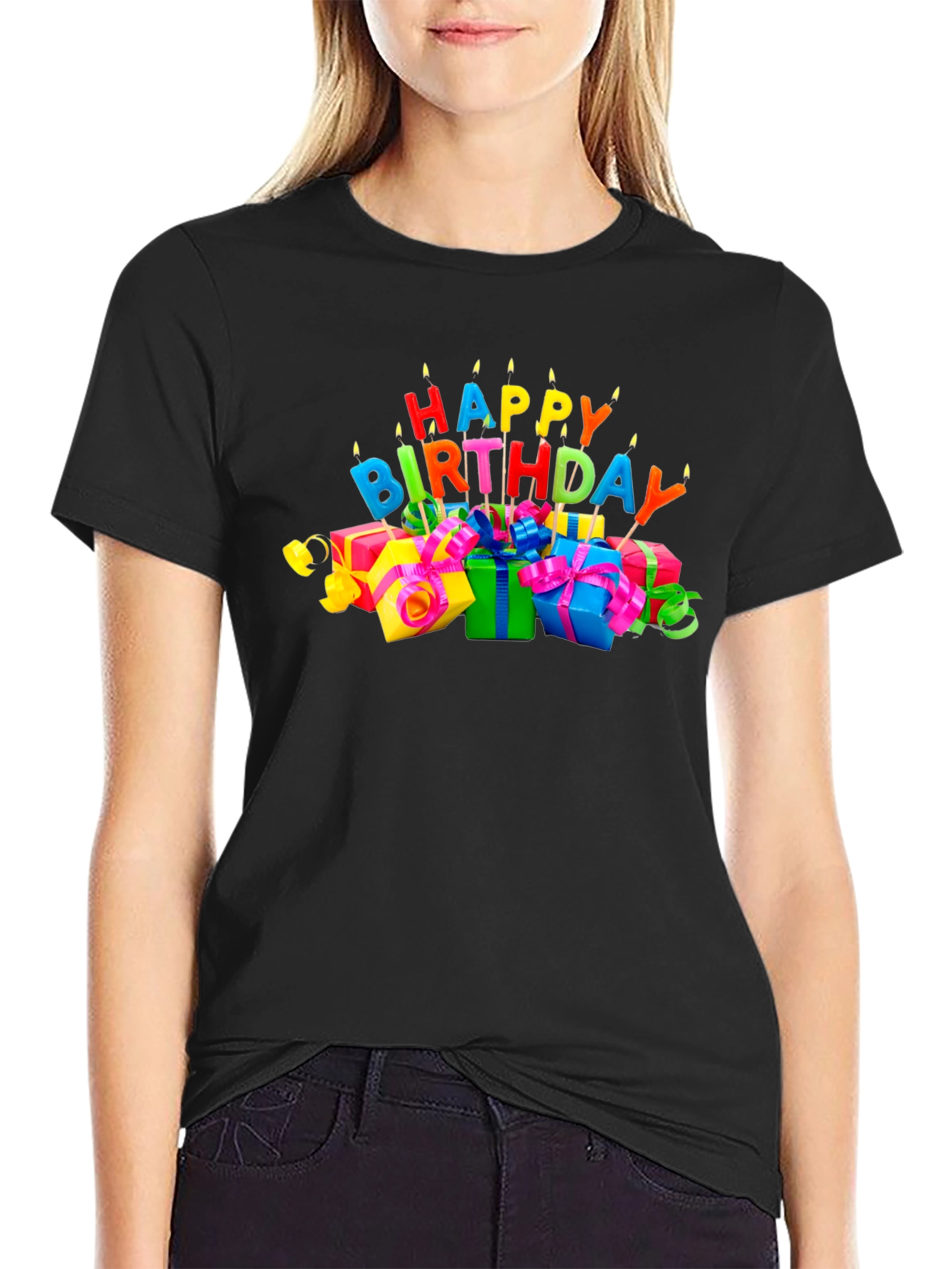Happy Birthday Graphic Tee - Black