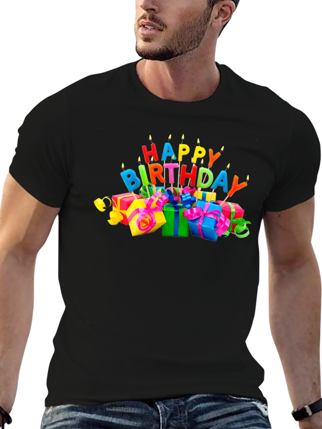 Happy Birthday Graphic Tee - Black