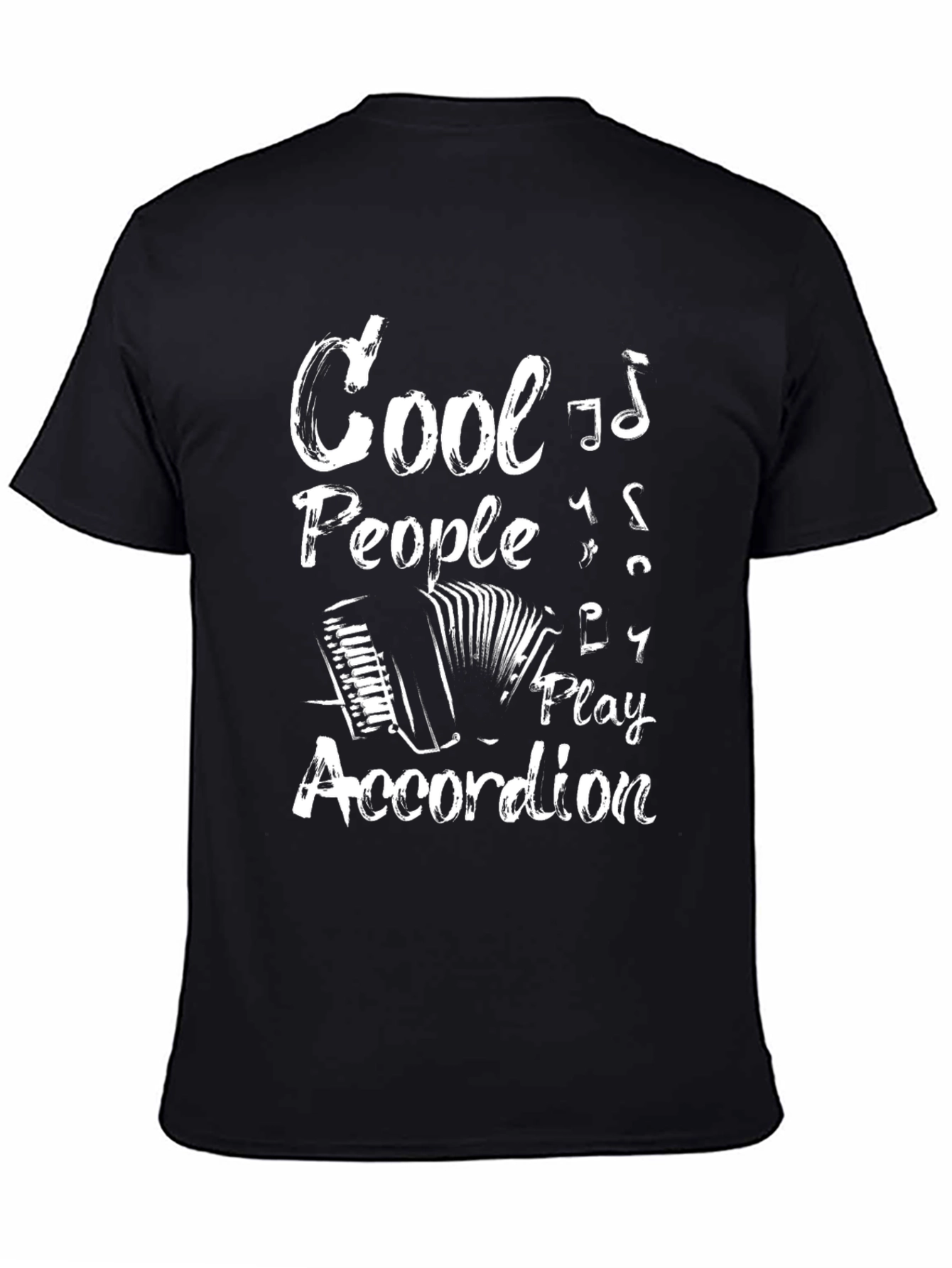Cool Accordion Player Black T-Shirt