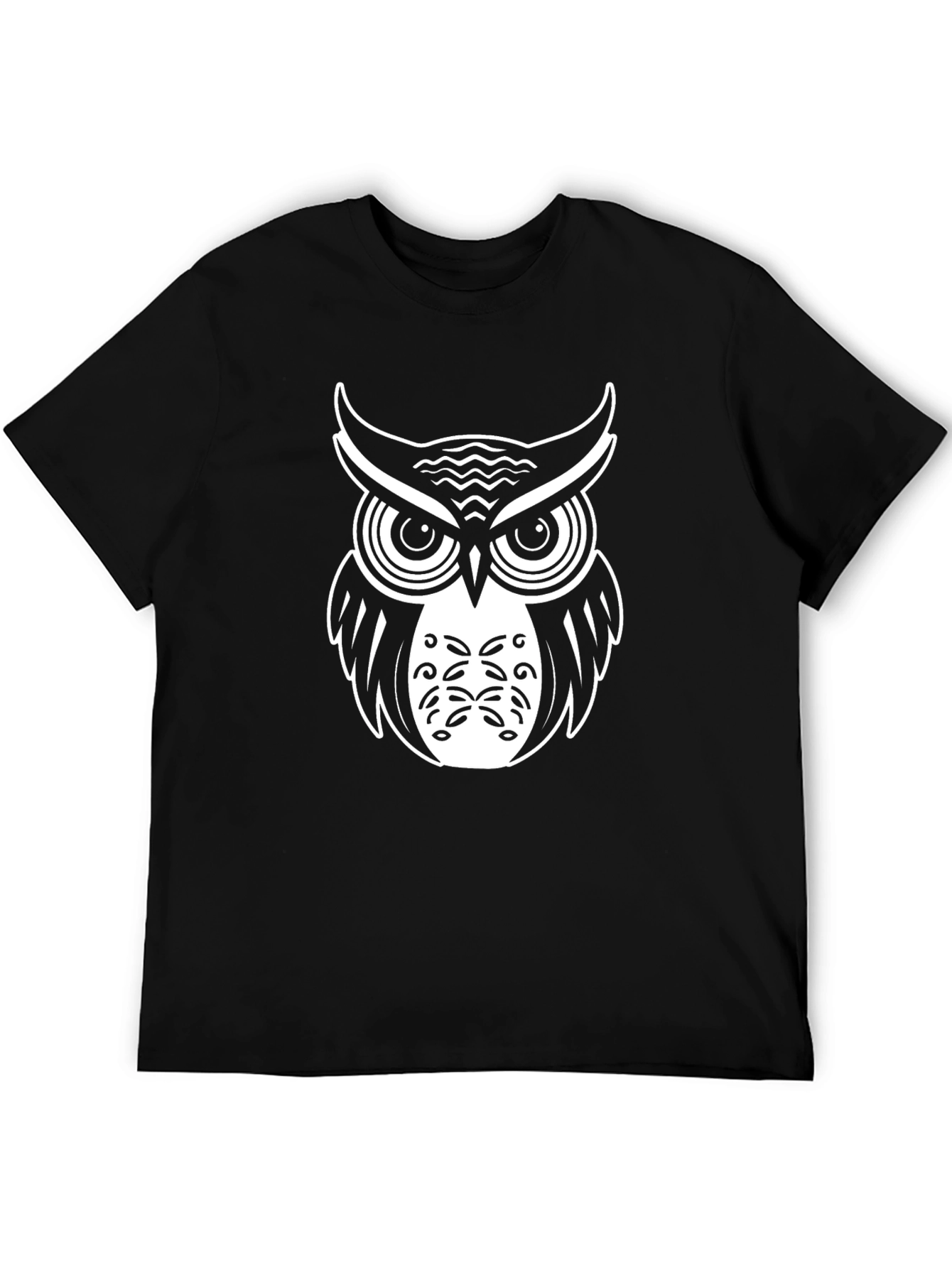 Owl Graphic Tee - Black Cotton Comfort