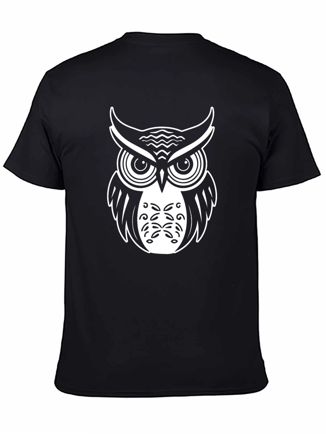 Owl Graphic Tee - Black Cotton Comfort