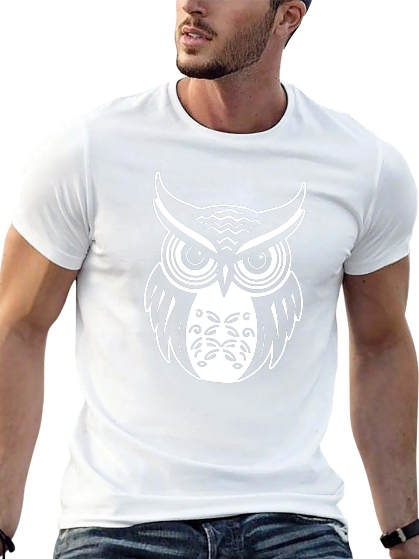Owl Graphic Tee - Black Cotton Comfort