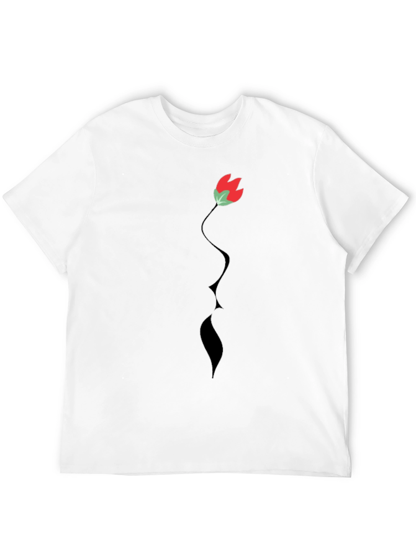 Floral Silhouette Tee - Modern Black T-Shirt