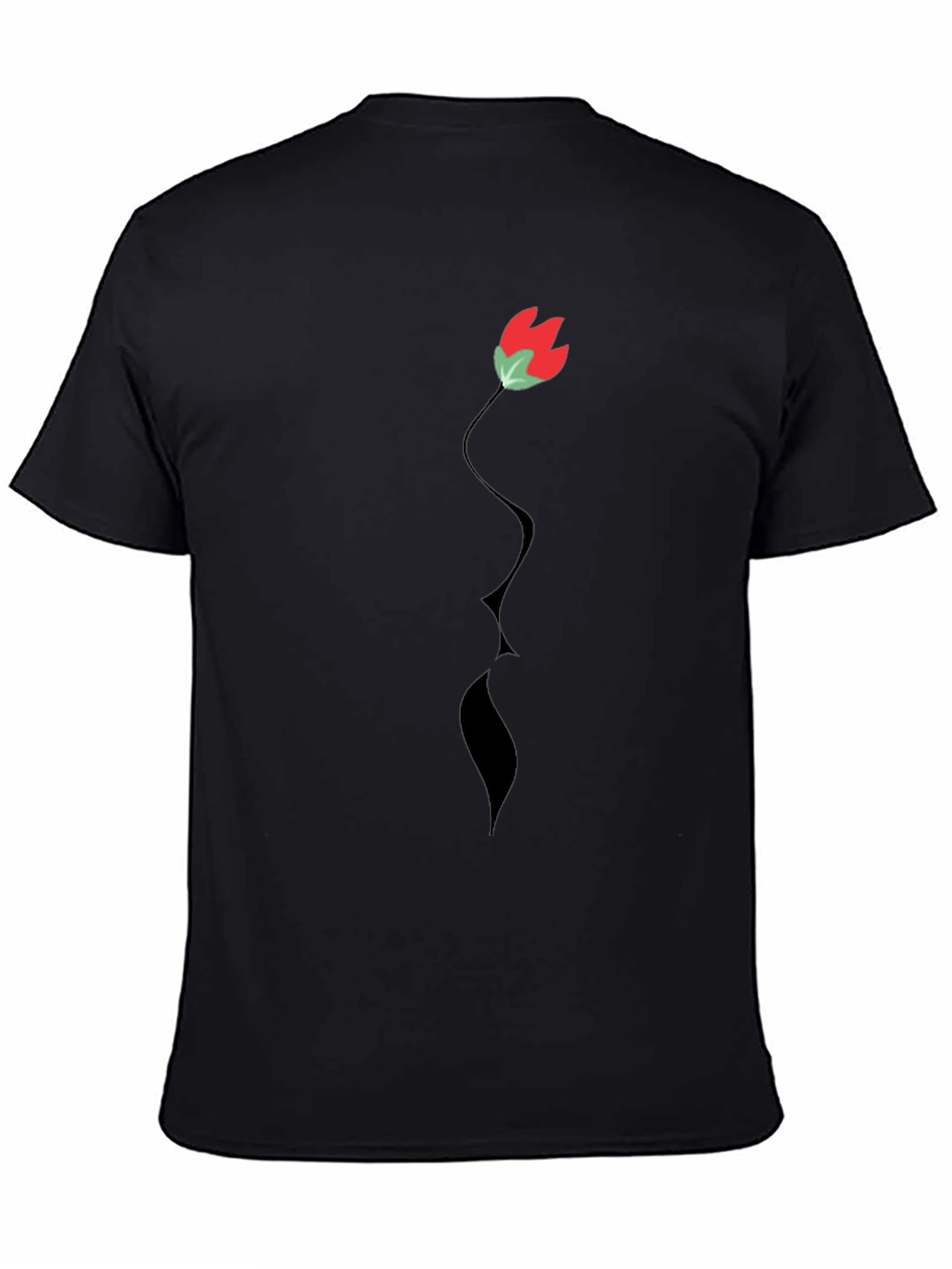 Floral Silhouette Tee - Modern Black T-Shirt