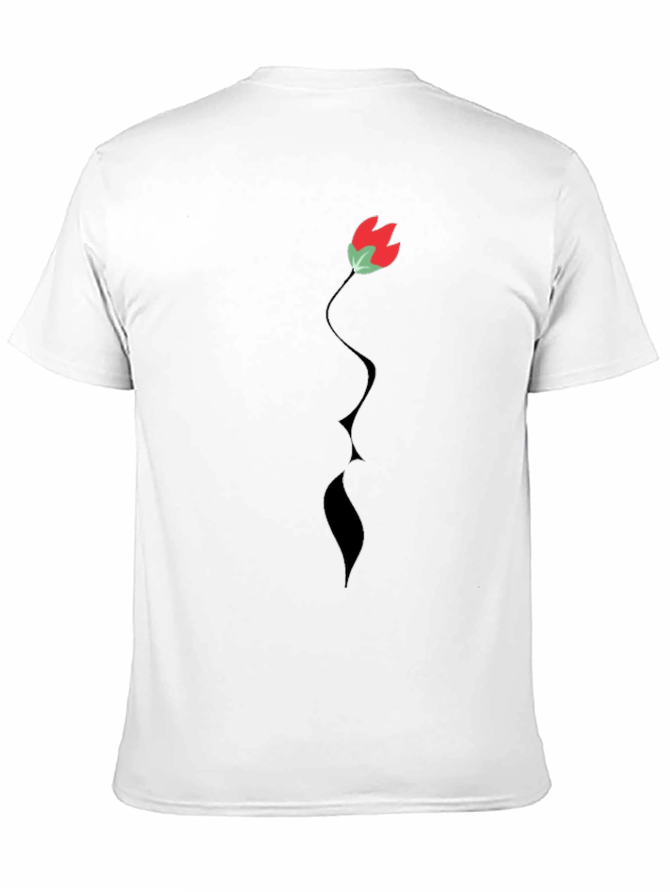 Floral Silhouette Tee - Modern Black T-Shirt