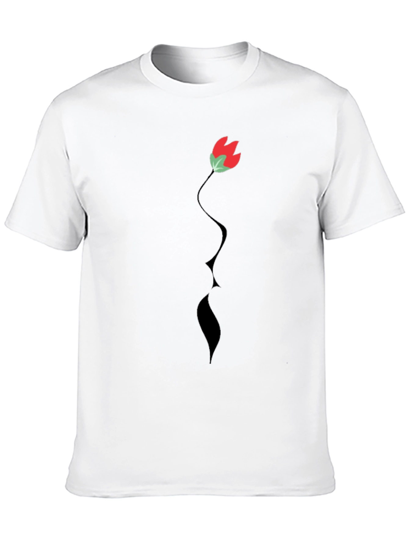 Floral Silhouette Tee - Modern Black T-Shirt