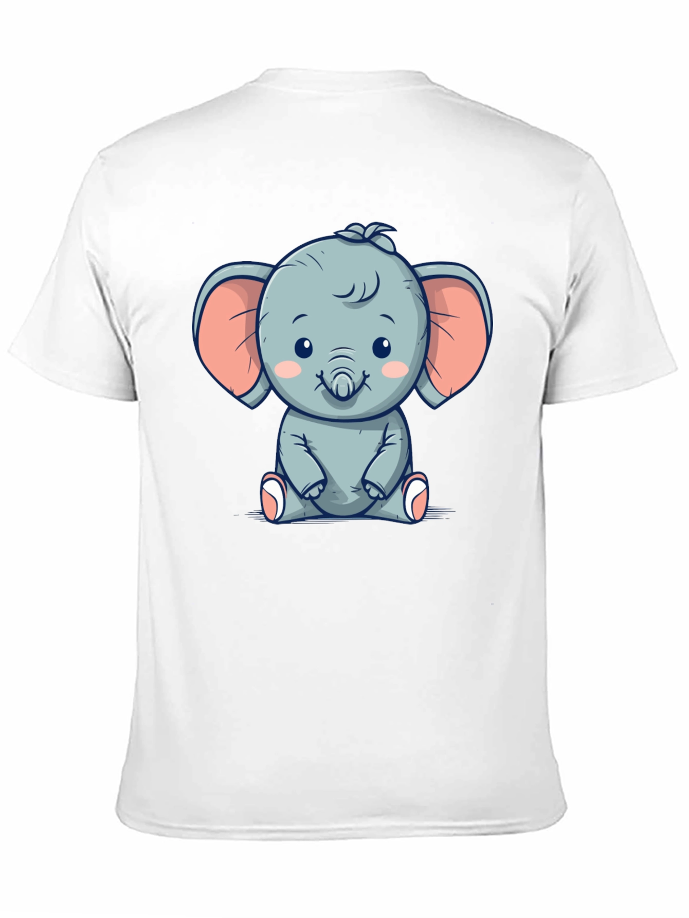 Cute Elephant Graphic Black T-Shirt
