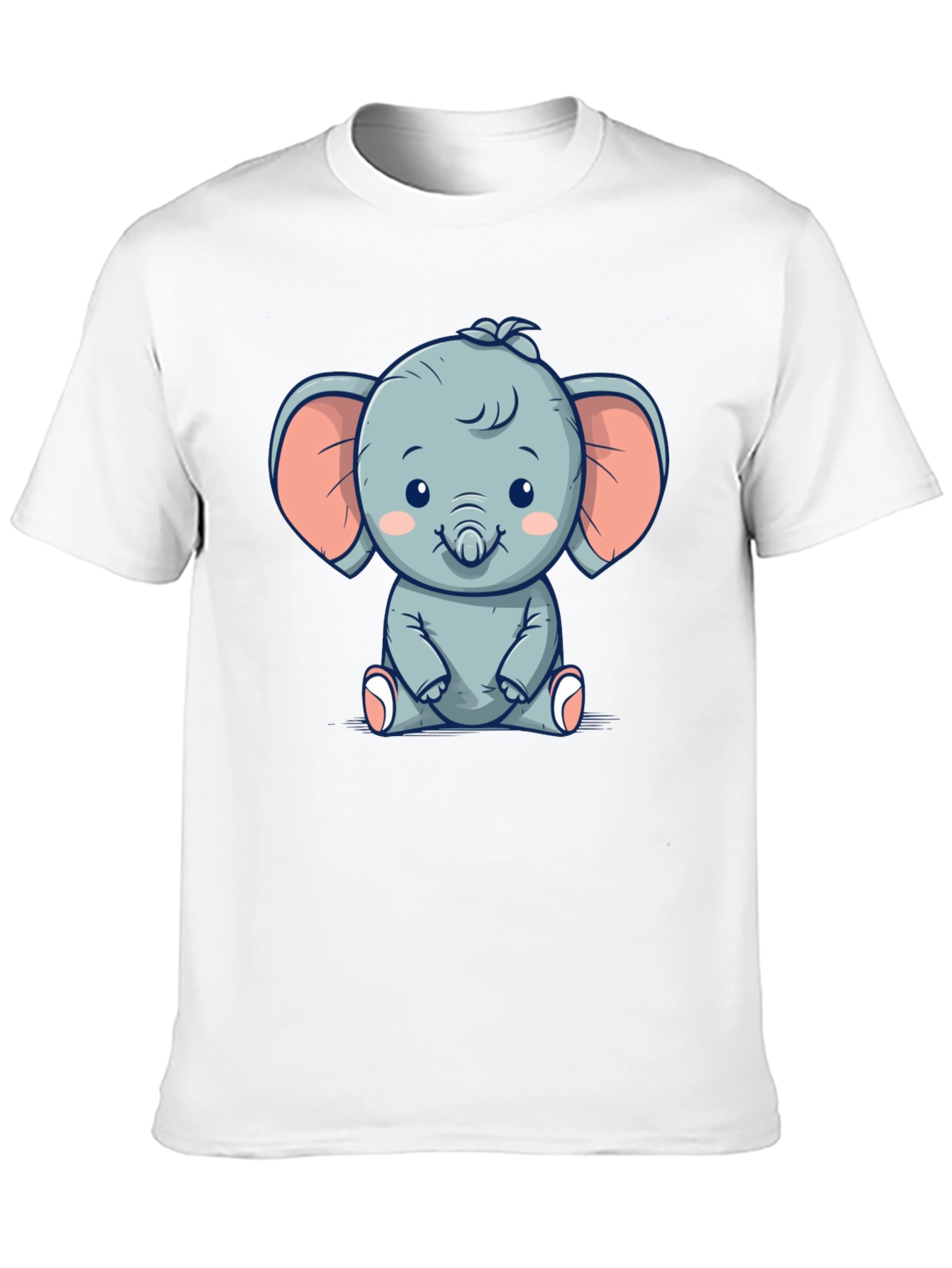 Cute Elephant Graphic Black T-Shirt