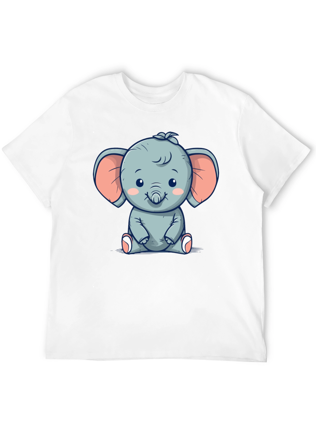 Cute Elephant Graphic Black T-Shirt
