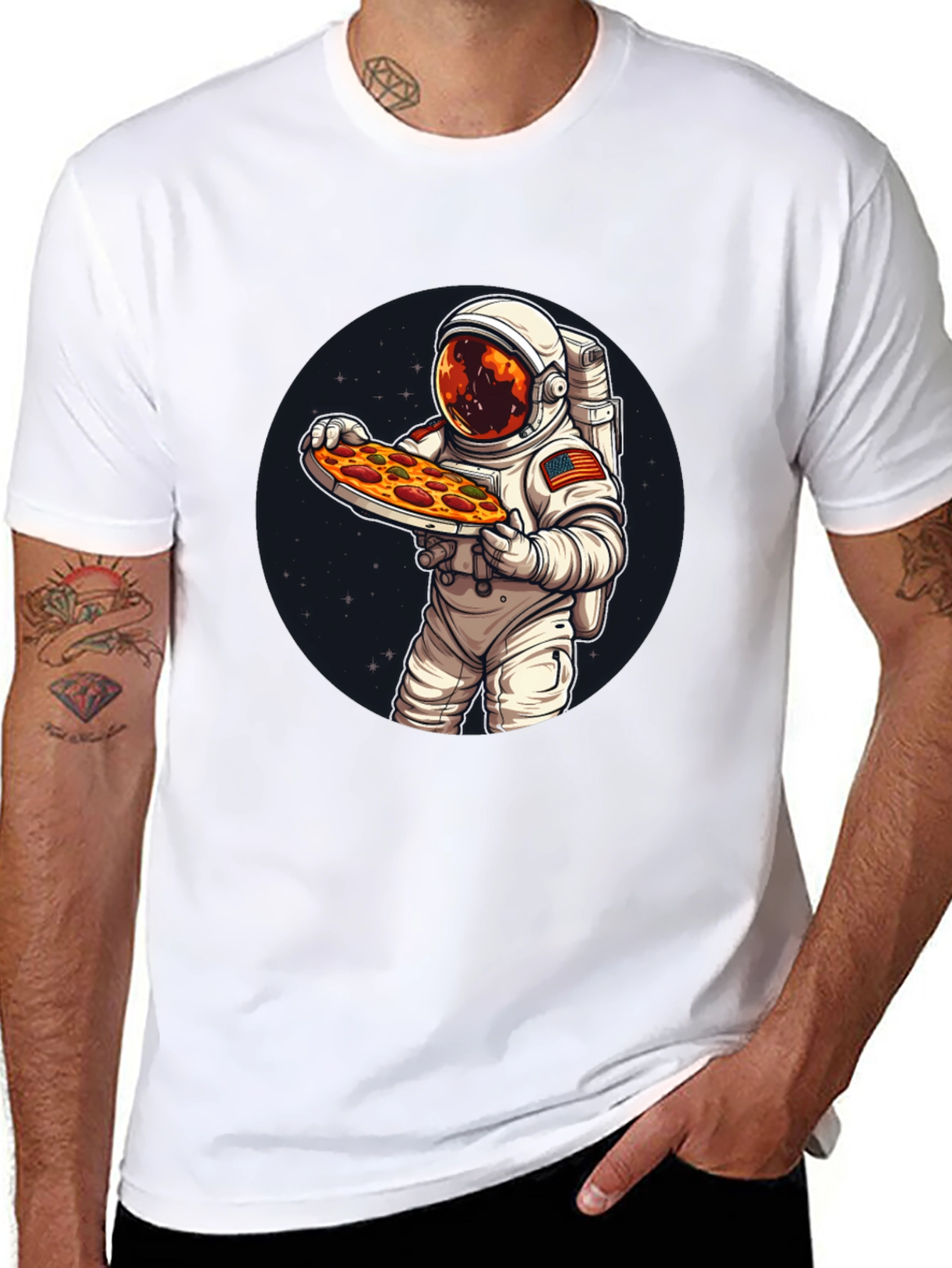 Astronaut Pizza T-Shirt: Space Foodie Tee