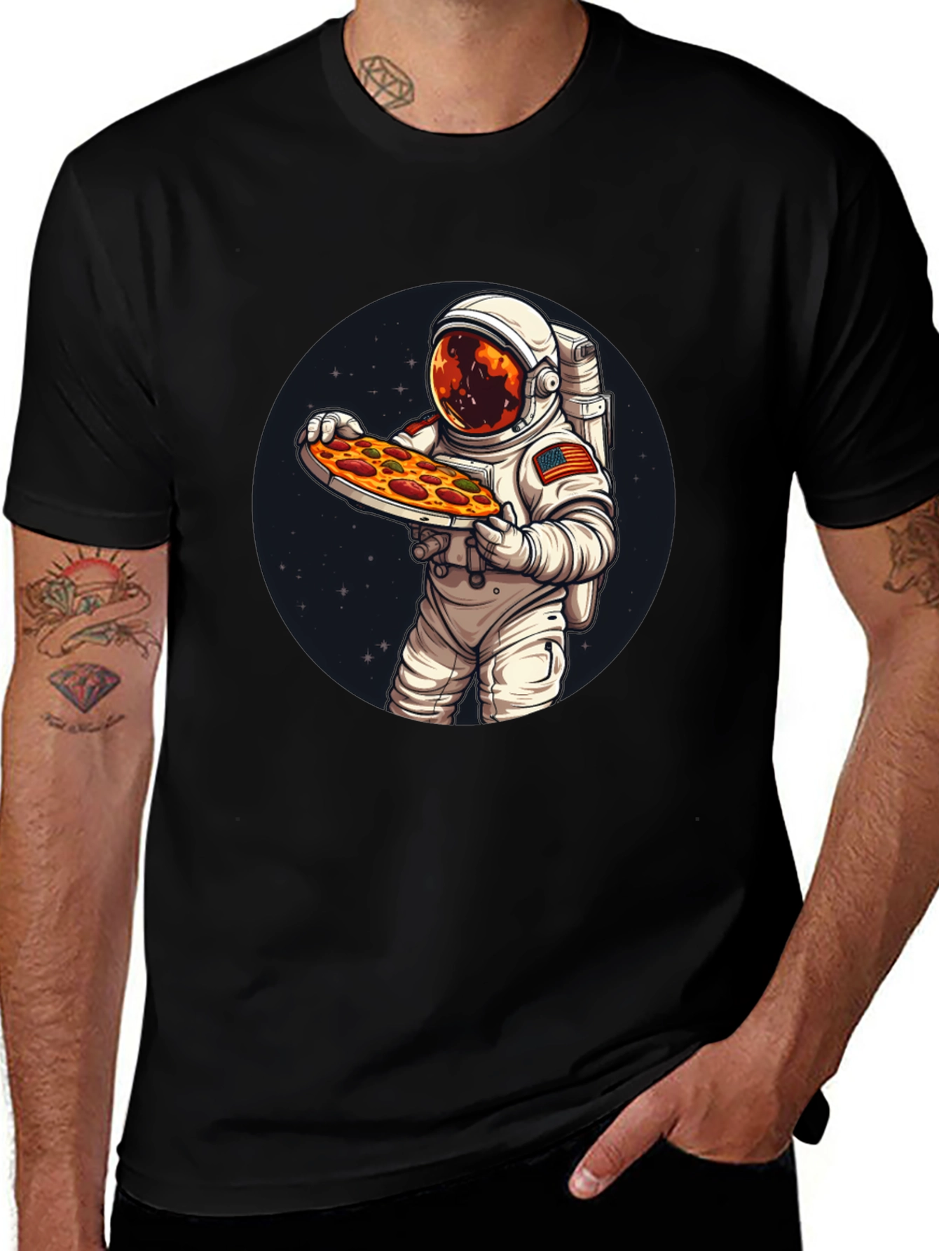 Astronaut Pizza T-Shirt: Space Foodie Tee