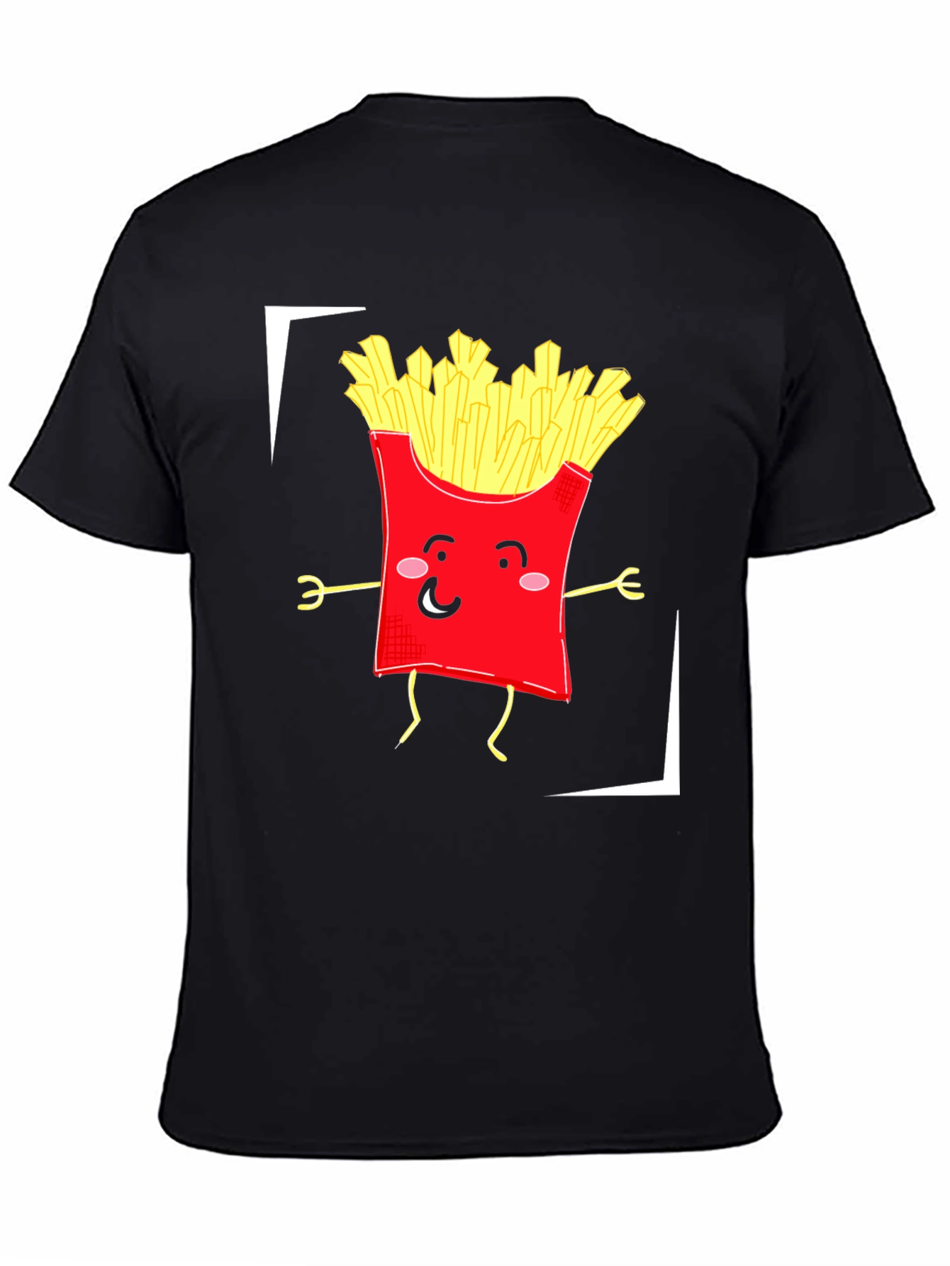 Funny Fries Graphic T-Shirt - Black Cotton Tee