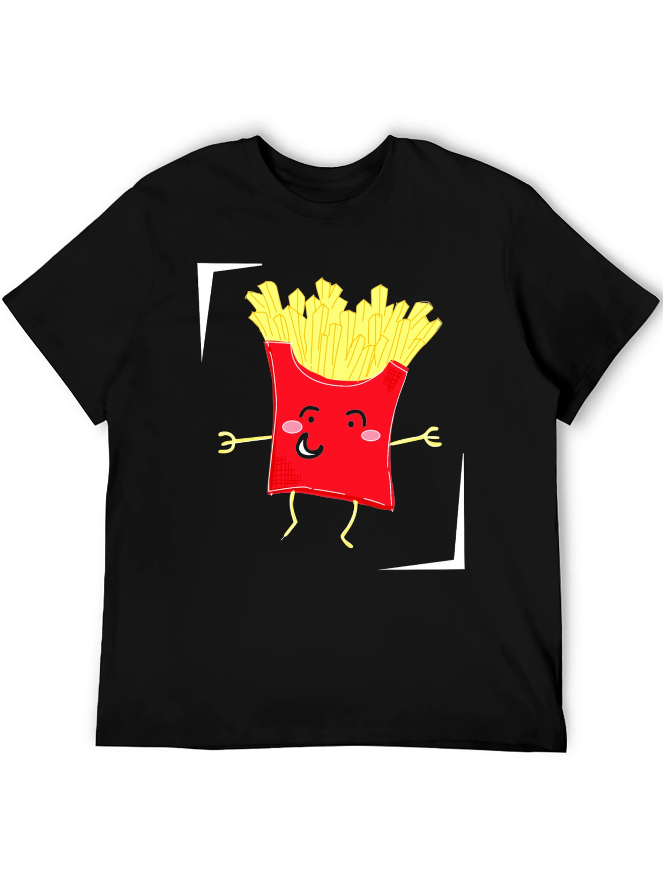Funny Fries Graphic T-Shirt - Black Cotton Tee