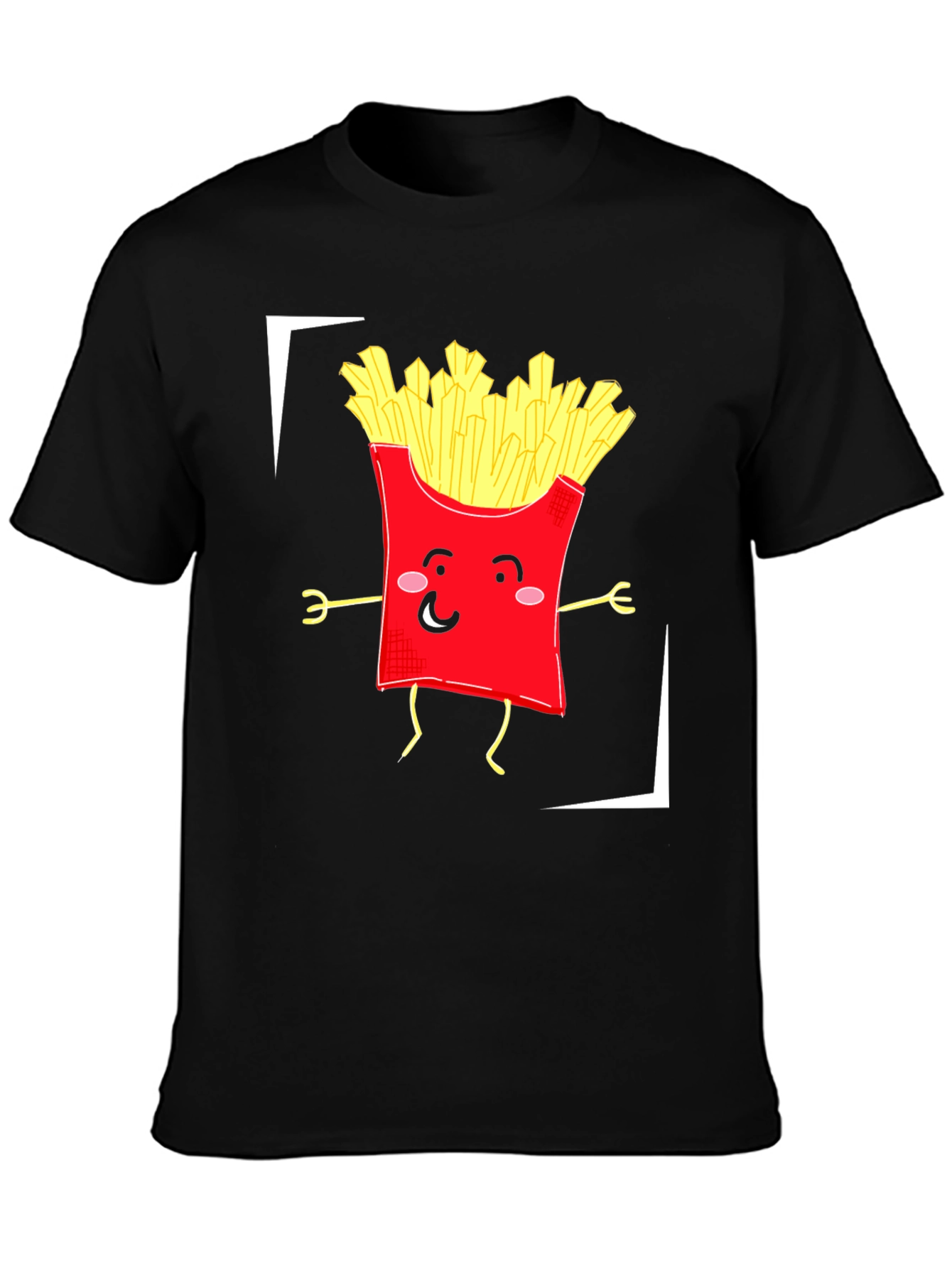 Funny Fries Graphic T-Shirt - Black Cotton Tee