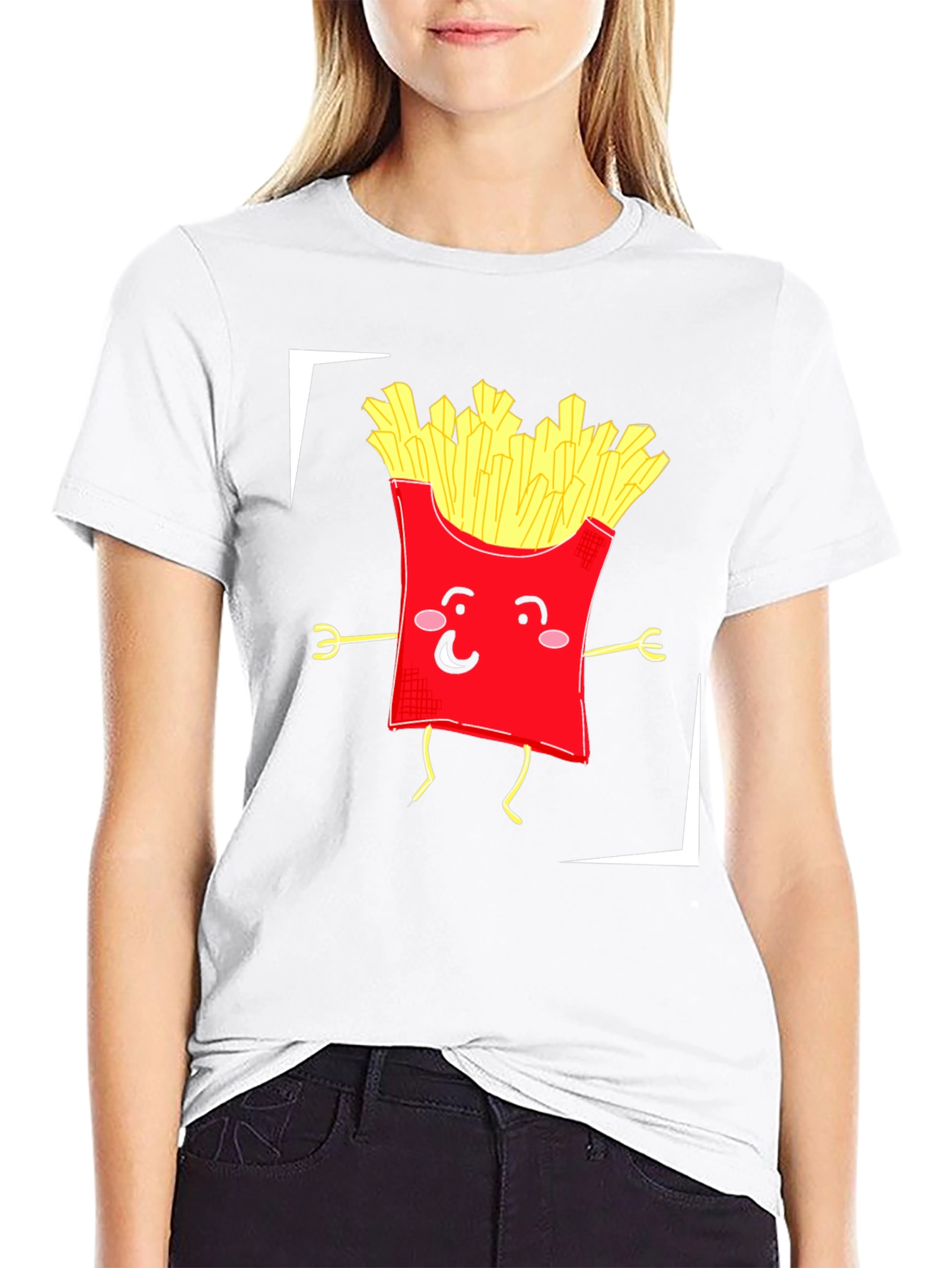 Funny Fries Graphic T-Shirt - Black Cotton Tee