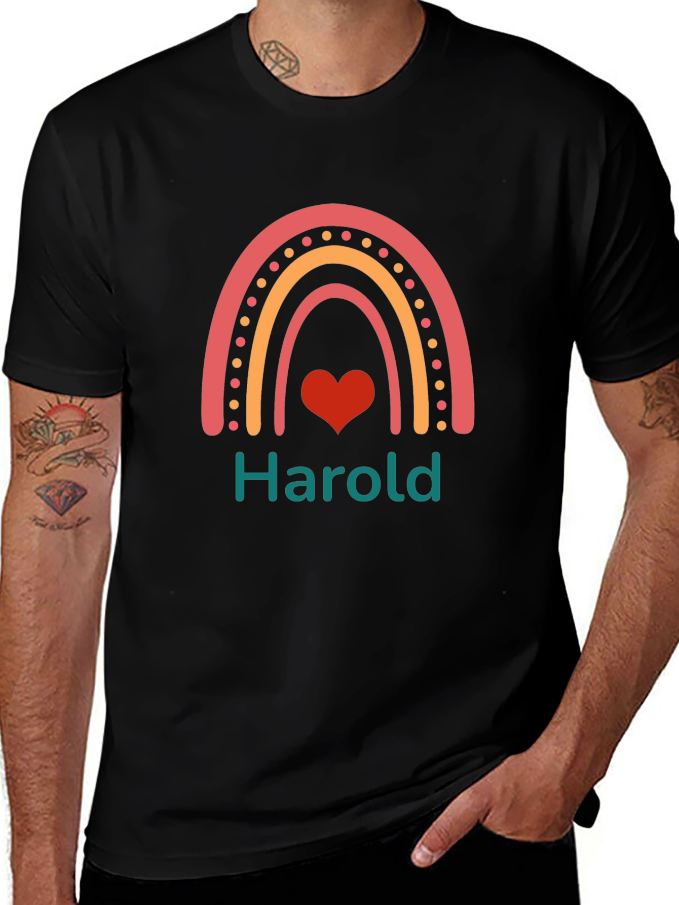Harold Rainbow Heart Graphic Tee