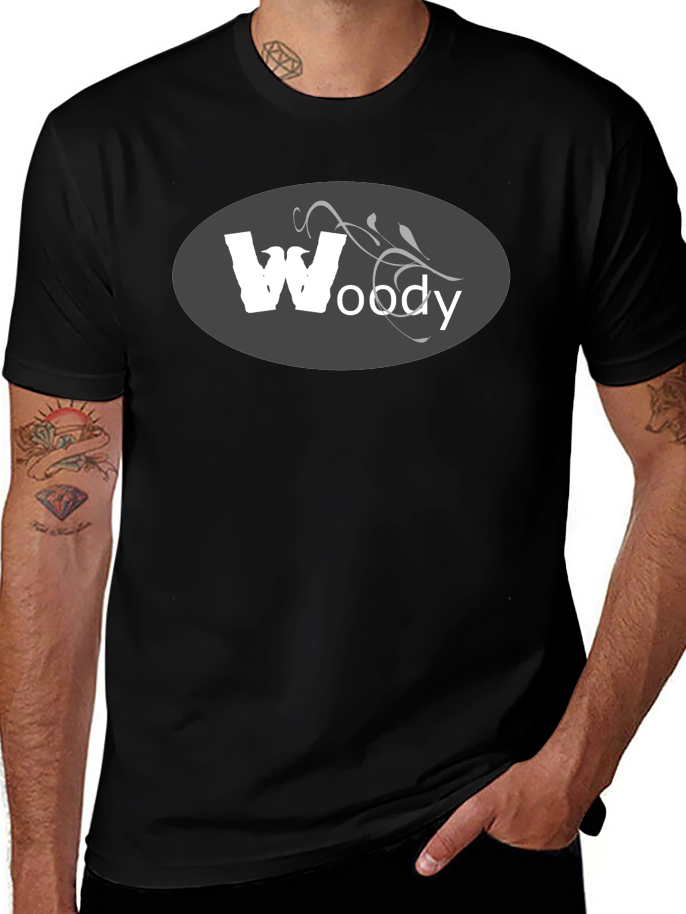 Woody Graphic Tee - Mens Black Cotton T-Shirt