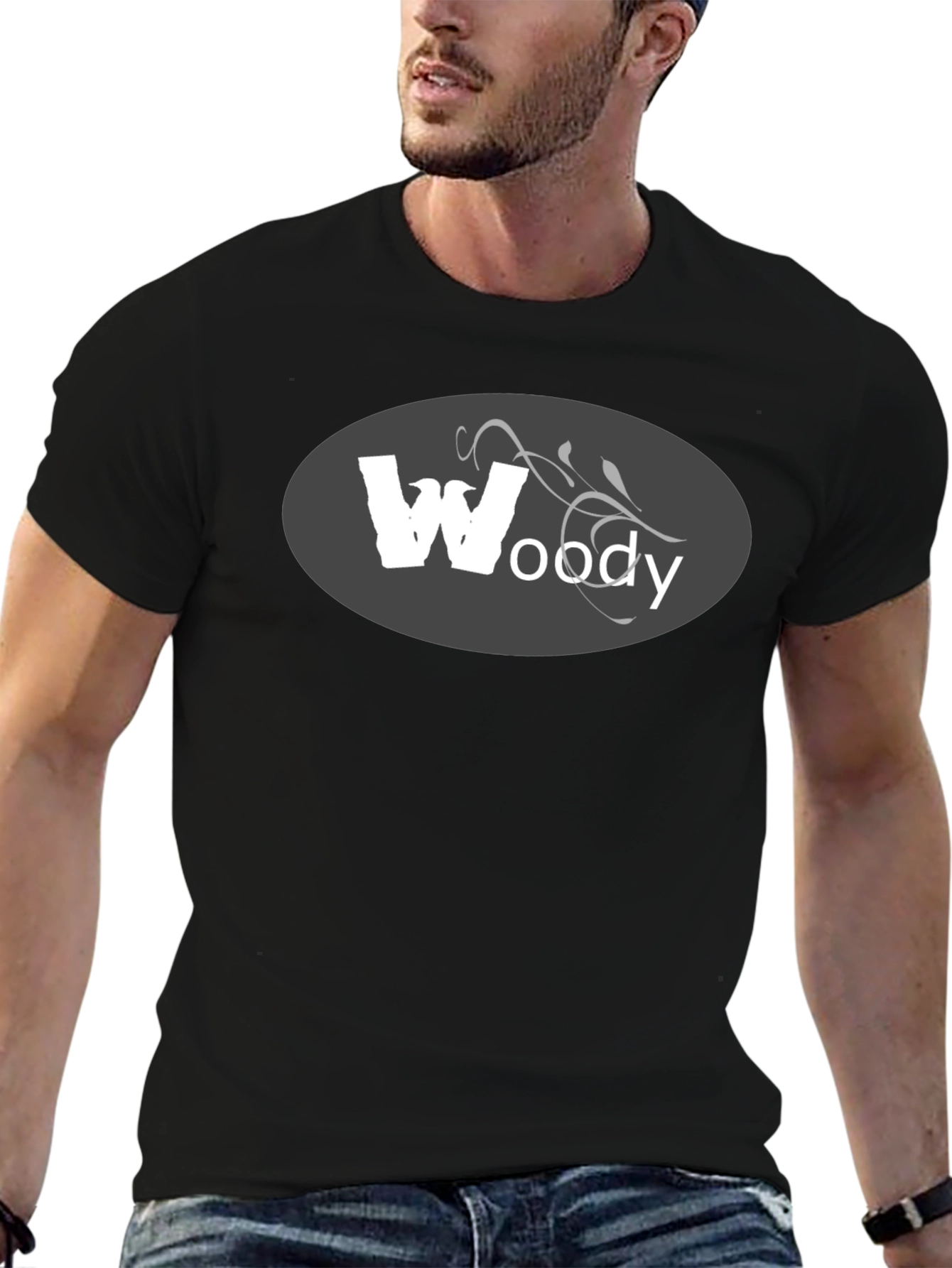 Woody Graphic Tee - Mens Black Cotton T-Shirt