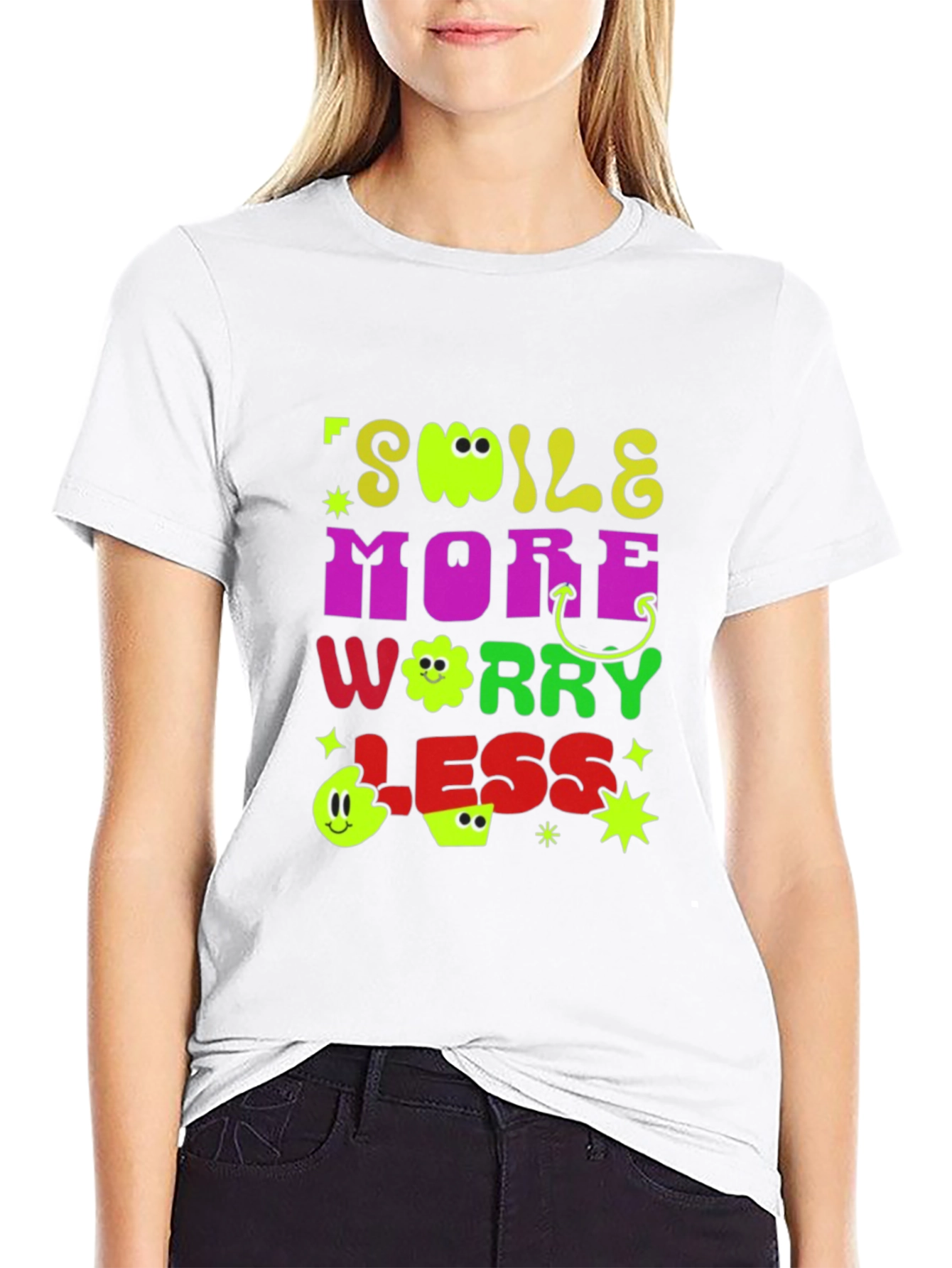 Smile More Worry Less Graphic Tee