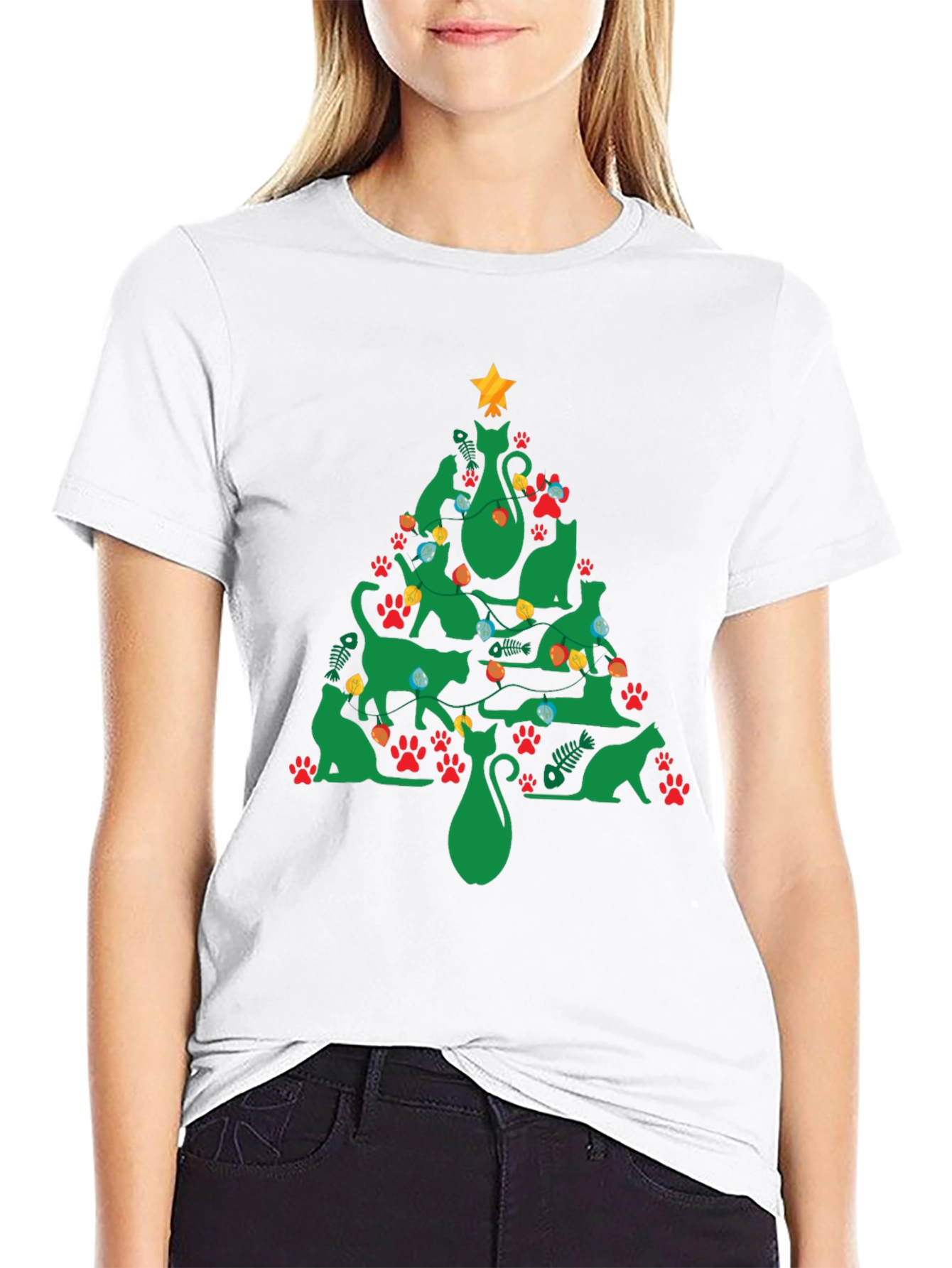Festive Cat Christmas Tree T-Shirt
