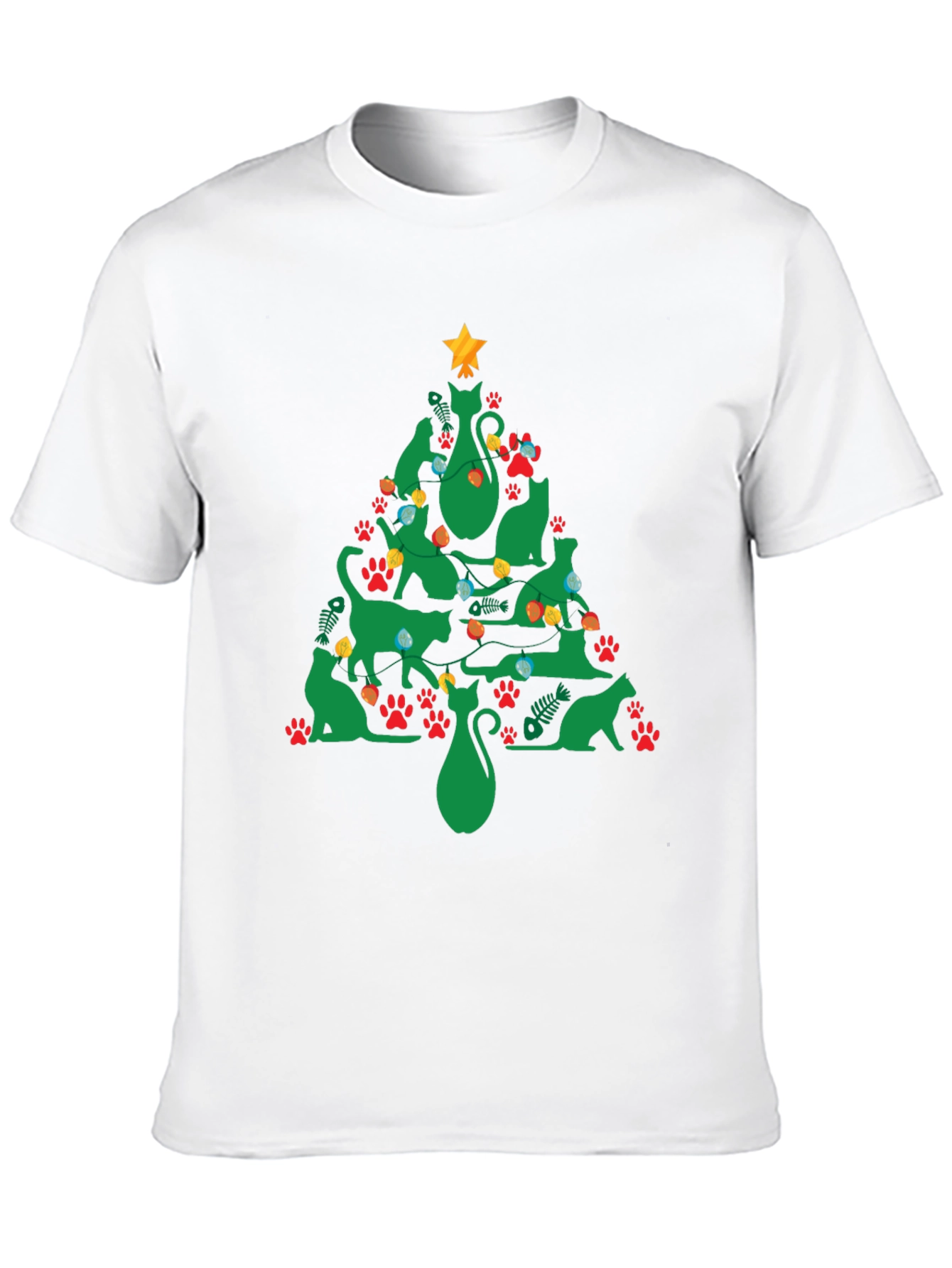 Festive Cat Christmas Tree T-Shirt