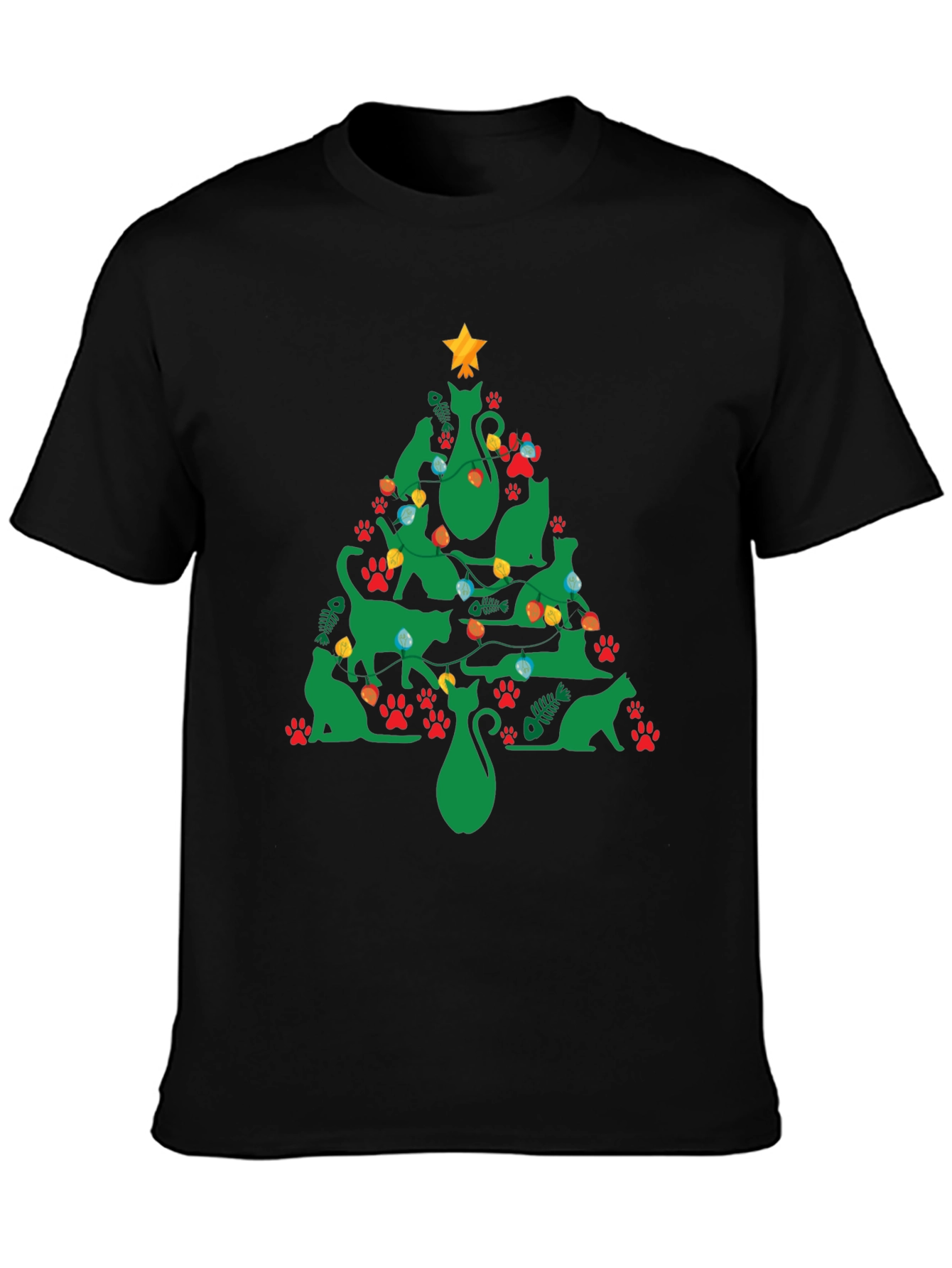 Festive Cat Christmas Tree T-Shirt