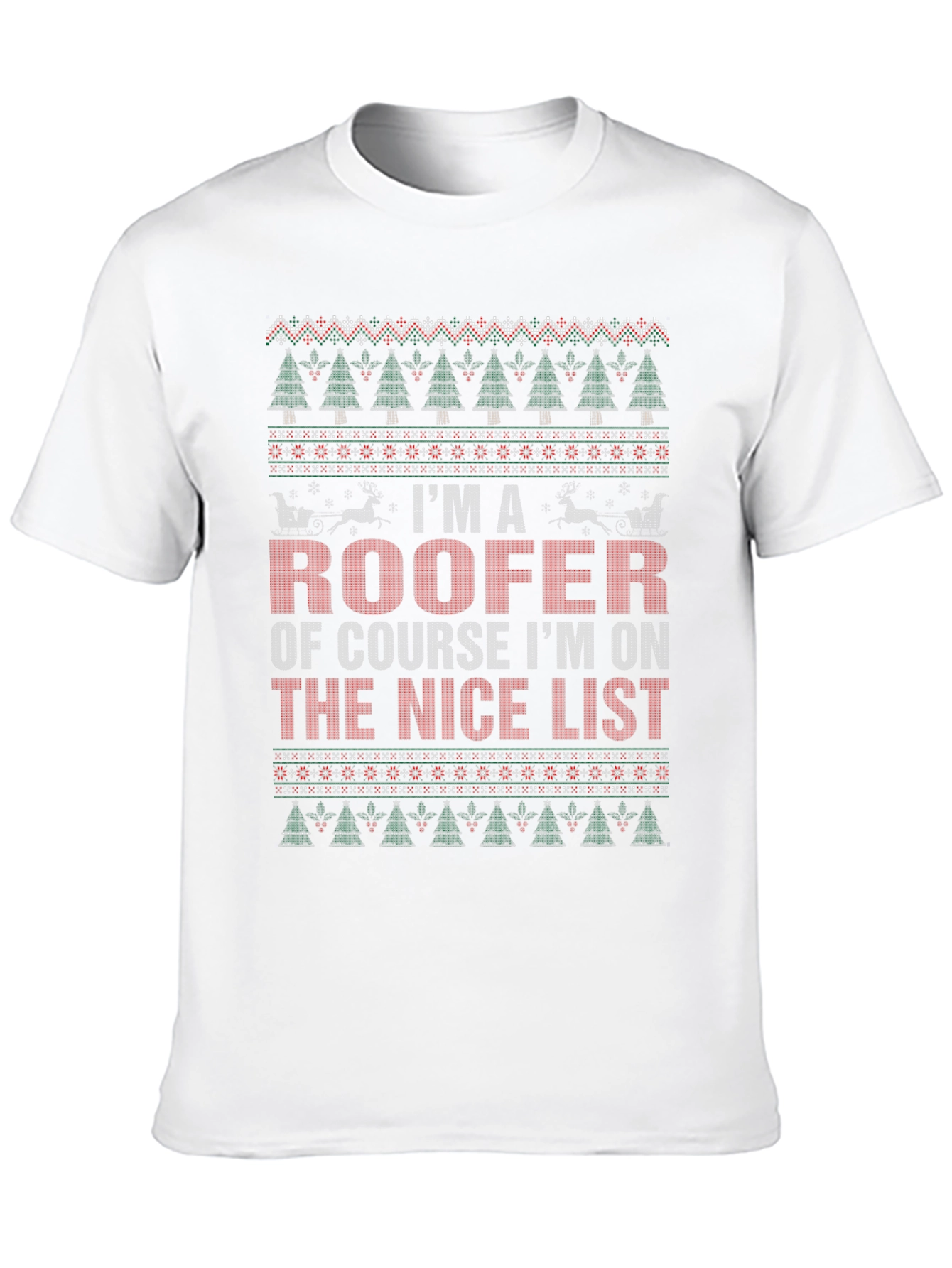 Roofer Christmas Nice List Graphic Tee