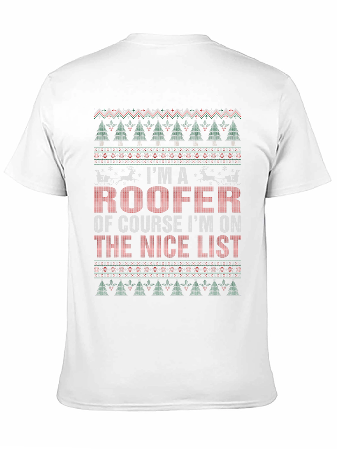 Roofer Christmas Nice List Graphic Tee