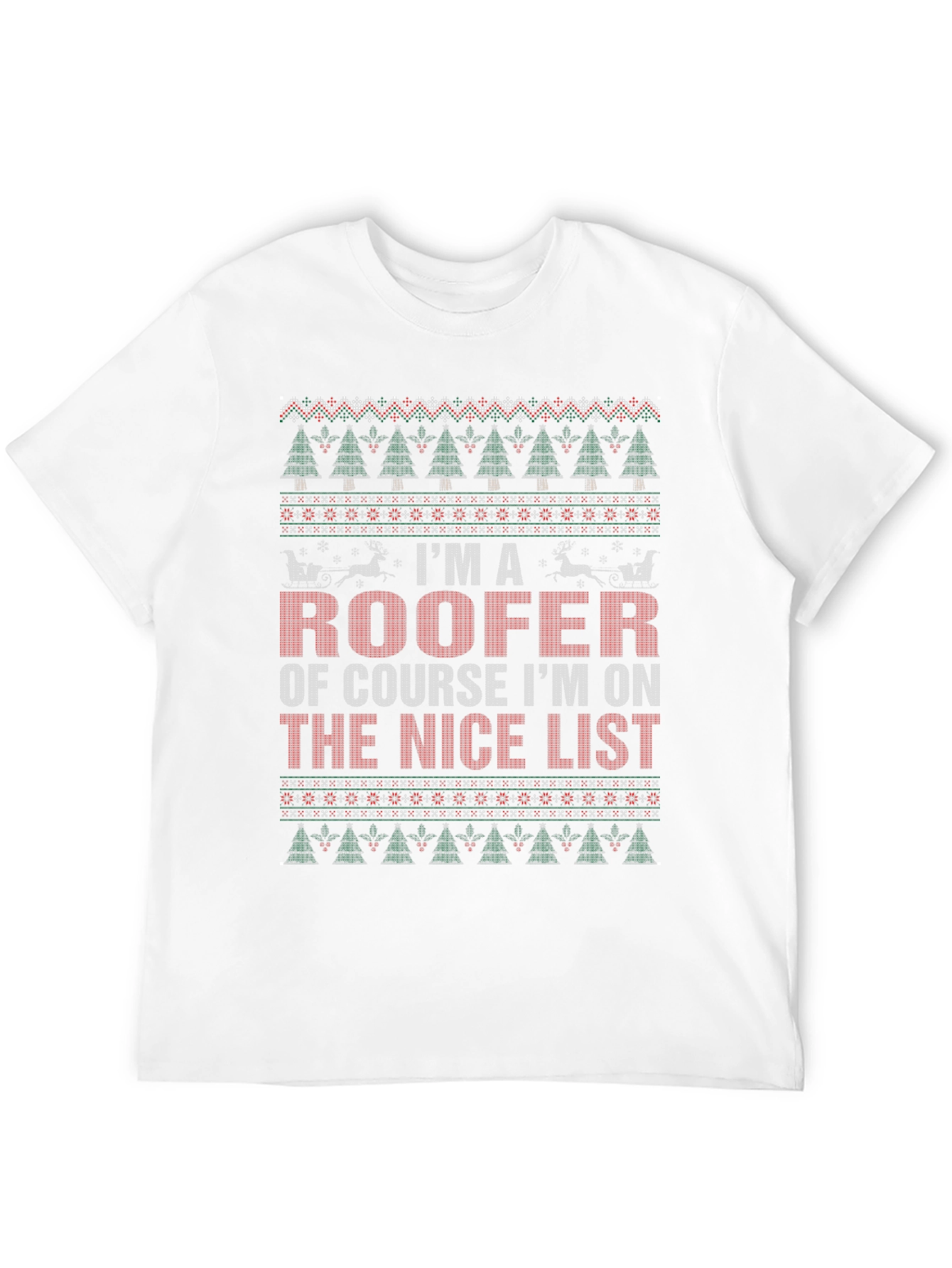 Roofer Christmas Nice List Graphic Tee
