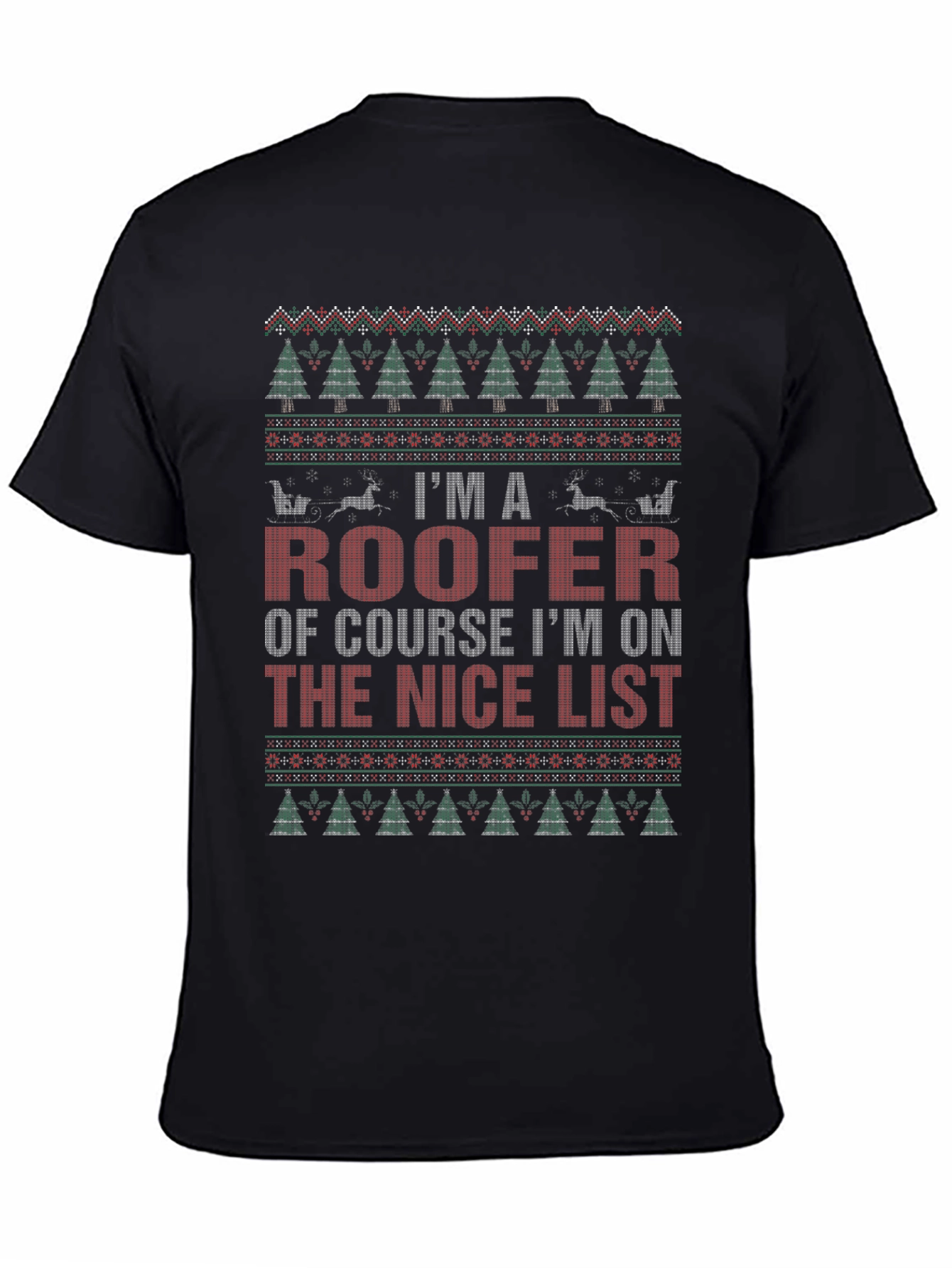 Roofer Christmas Nice List Graphic Tee