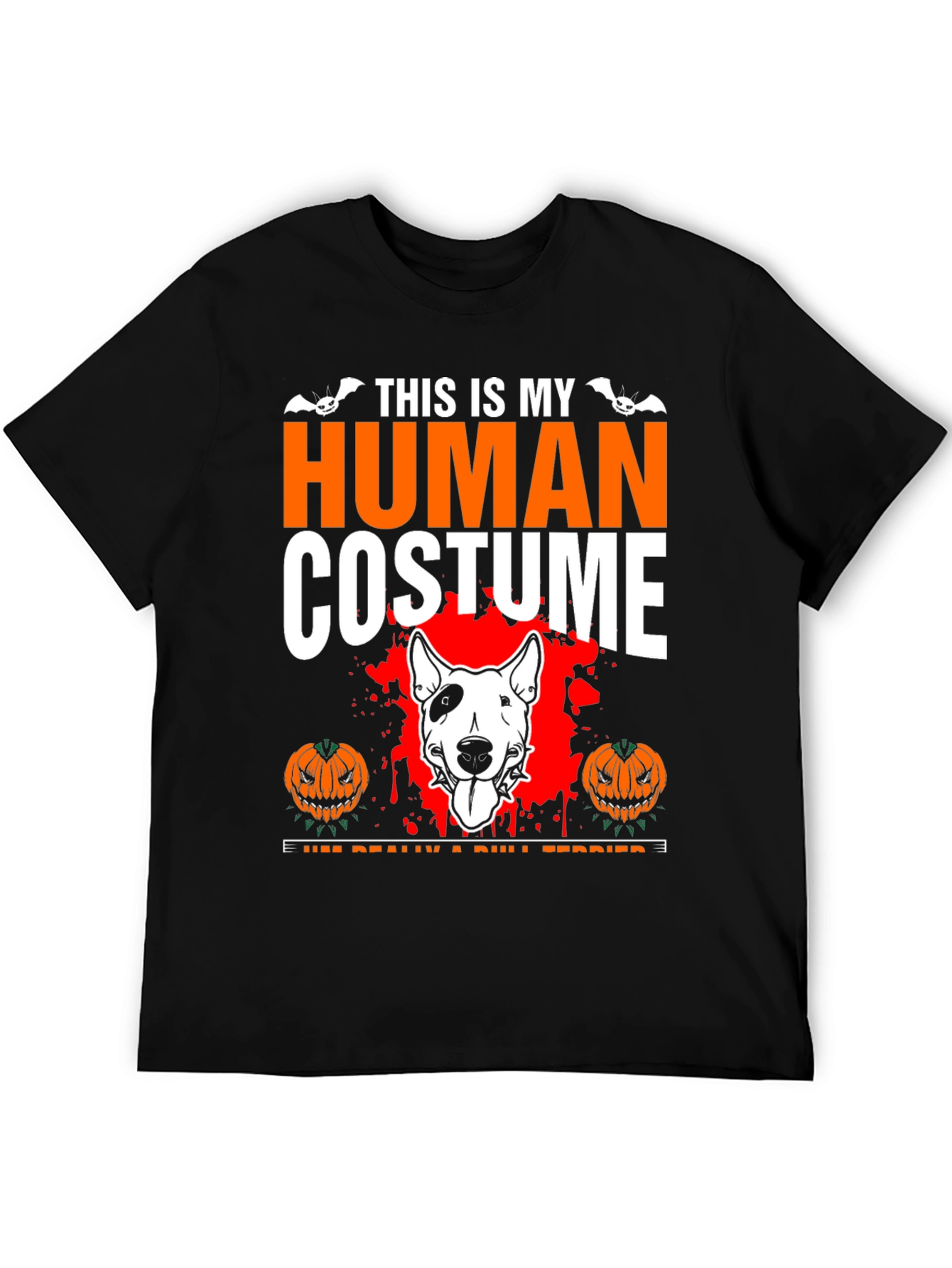 Halloween Bull Terrier Human Costume T-Shirt