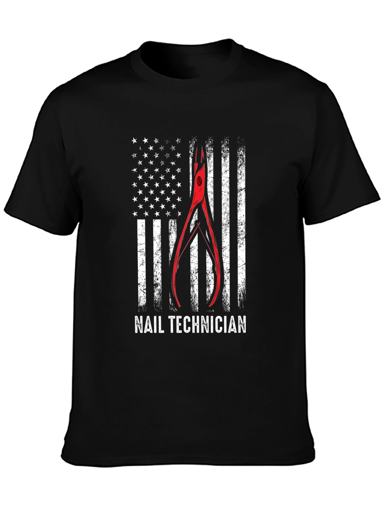 Nail Technician Patriotic American Flag T-Shirt