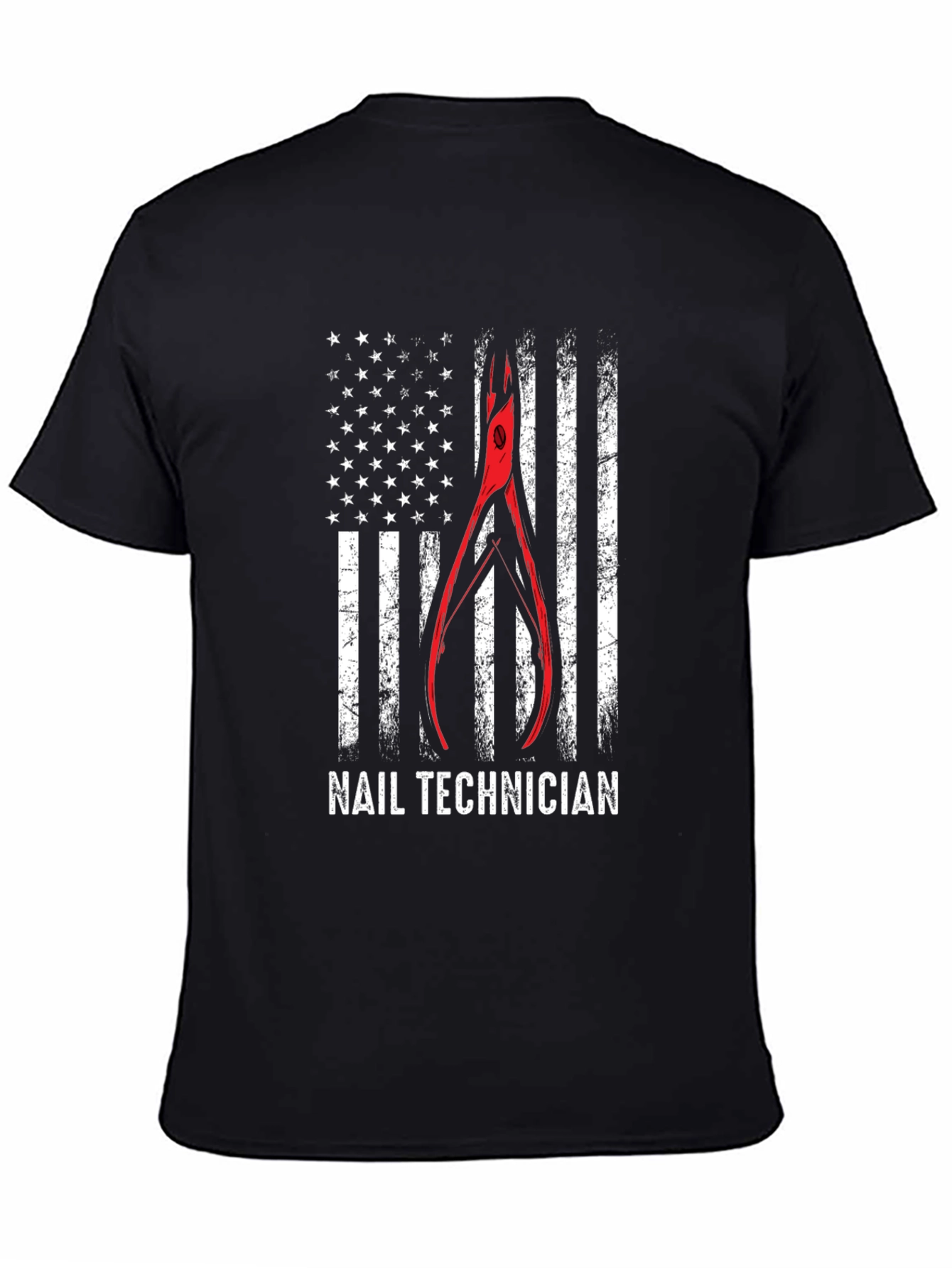 Nail Technician Patriotic American Flag T-Shirt