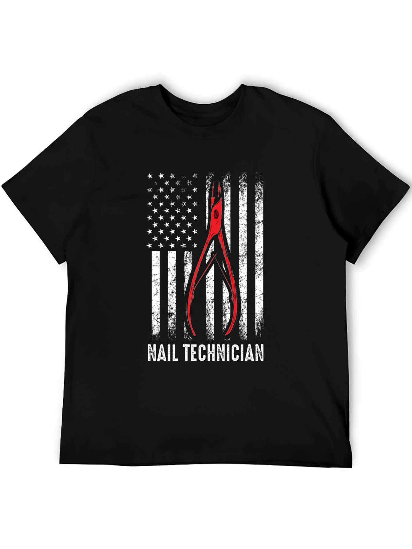 Nail Technician Patriotic American Flag T-Shirt
