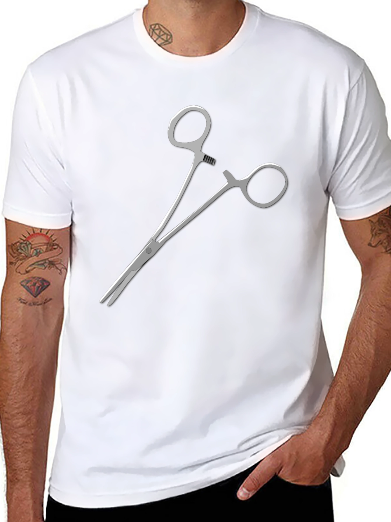 Surgical Clamp Graphic Tee - Black Cotton Blend