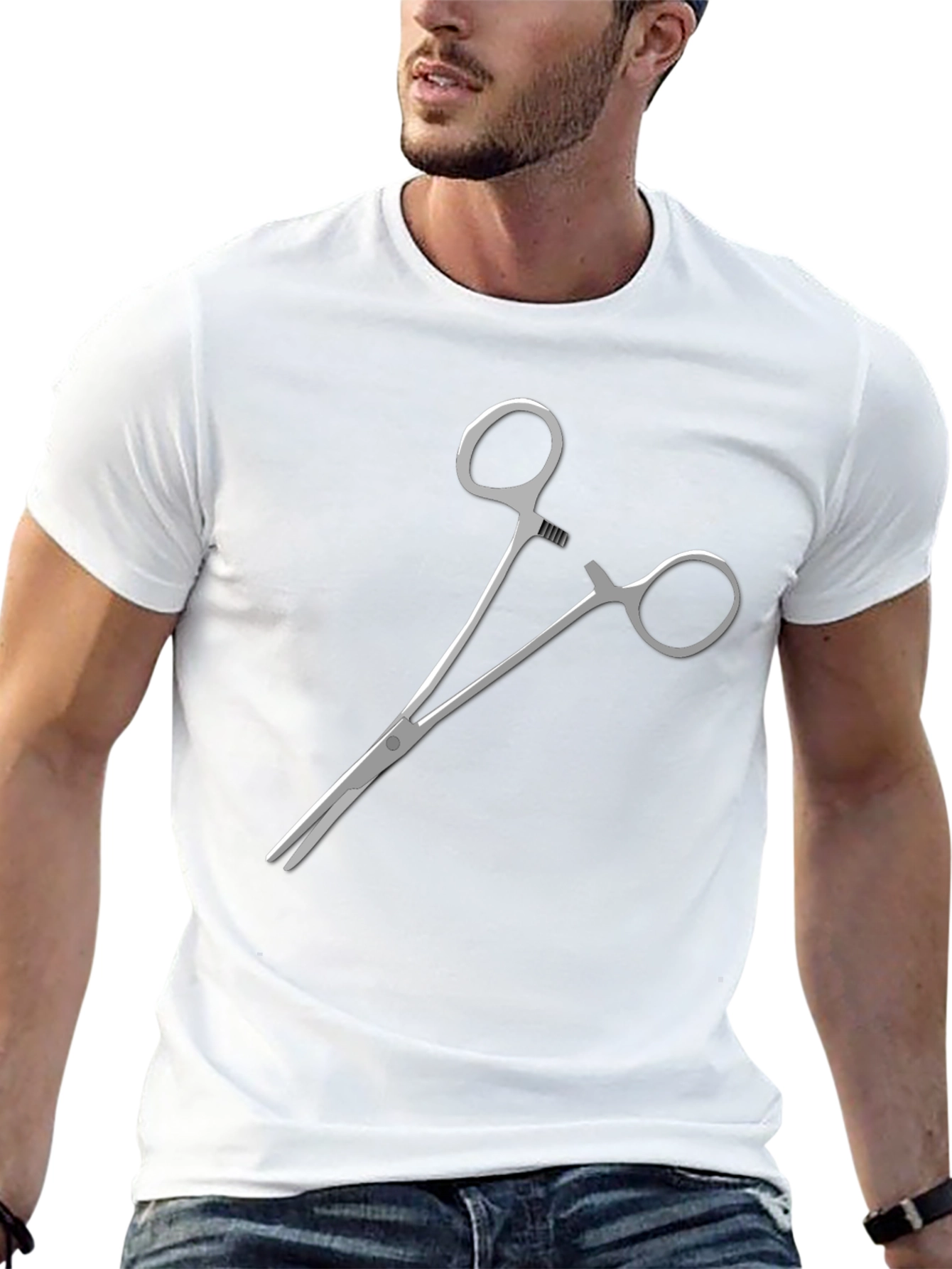 Surgical Clamp Graphic Tee - Black Cotton Blend