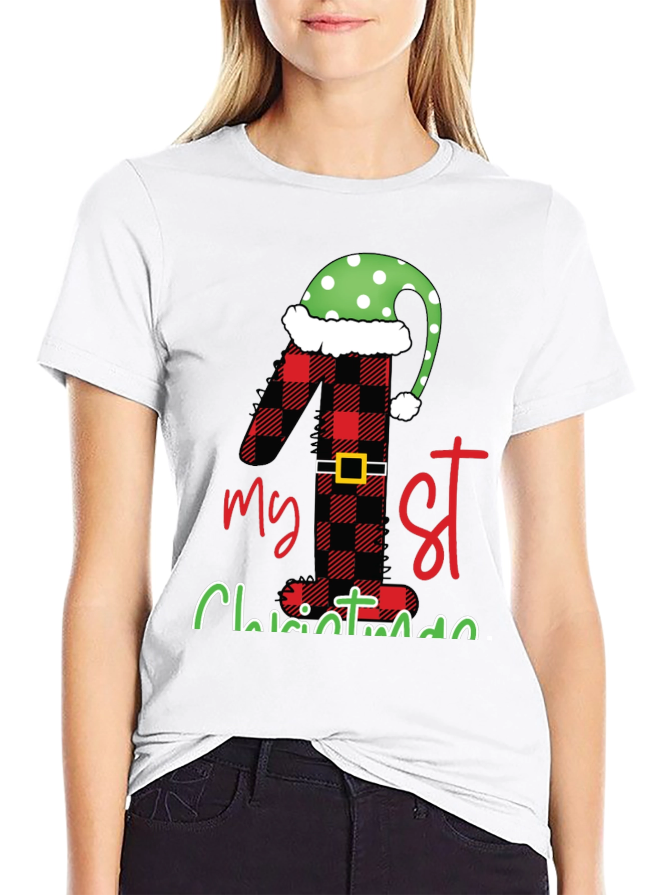 My 1st Christmas Black Graphic Tee